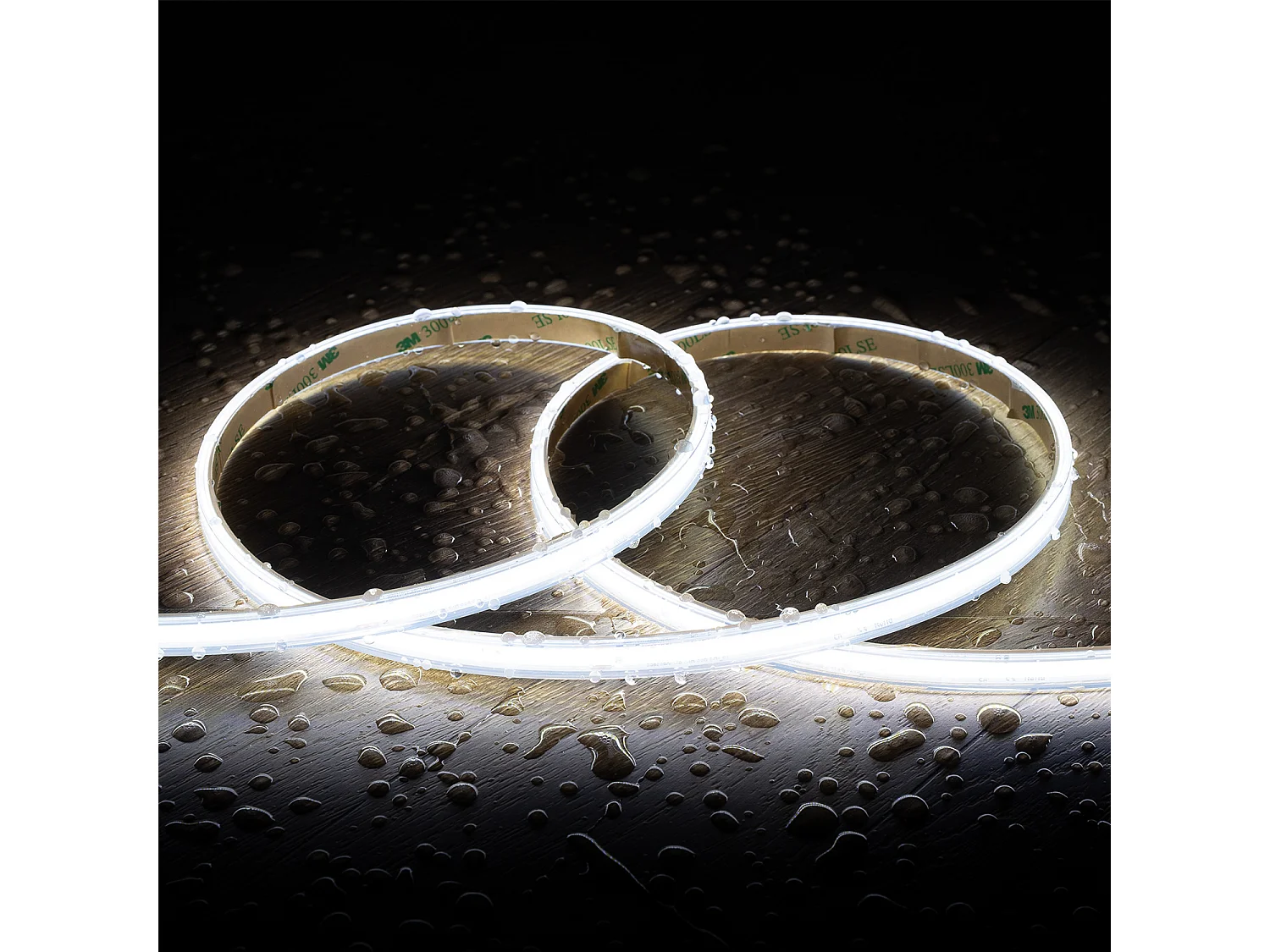 Striscia LED Regolabile 220V COB Autorettificata 320 LED/m BOBINA 50m 14W/m 1120lm/m SILICONE FLEX Larga 10mm Taglio 25cm IP65 5000K Bianco Freddo