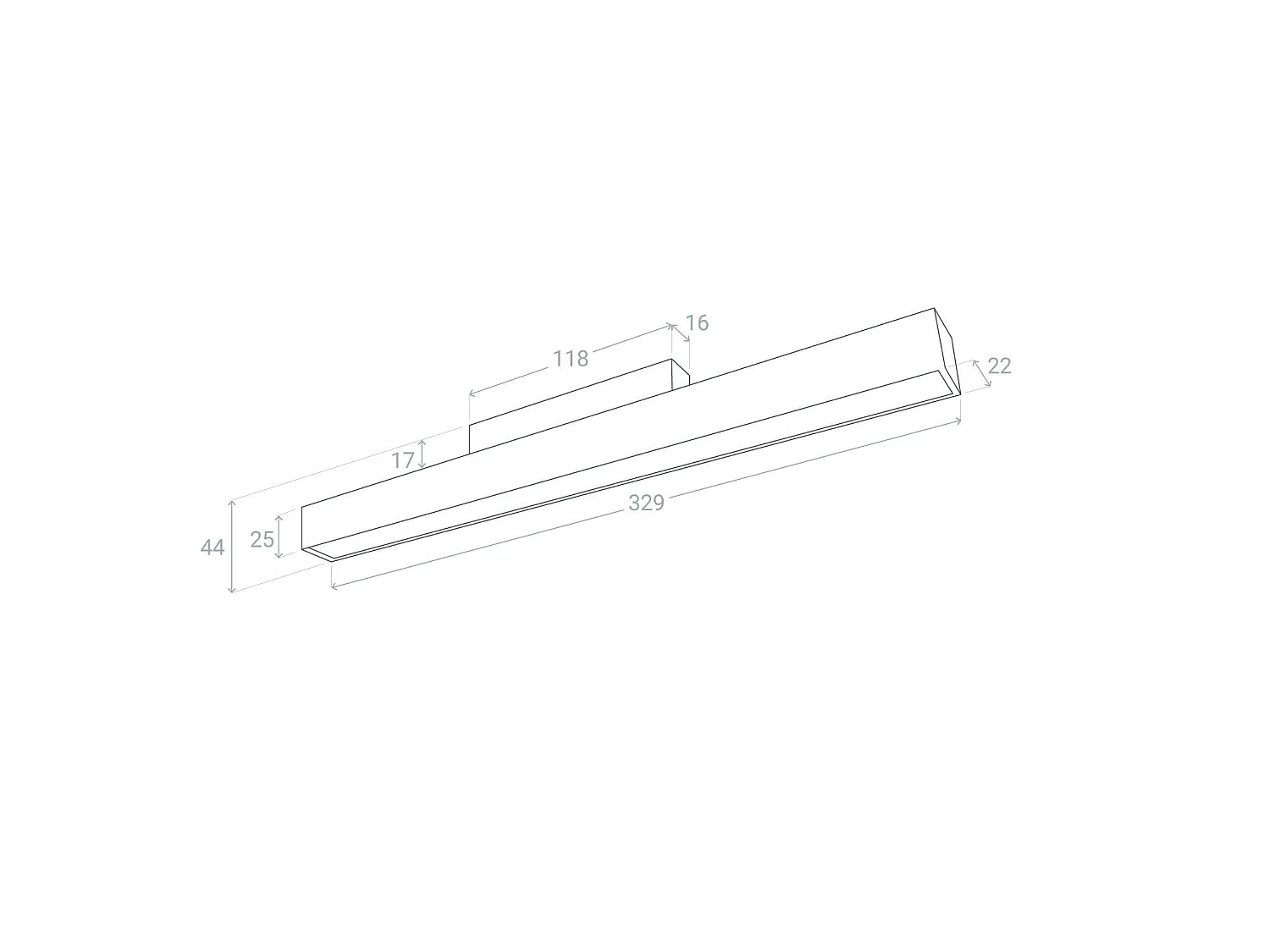 Spot Linéaire LED sur Rail Magnétique 20mm 15W Opal 48V Sélectionnable (chaud-neutre) 2700K - 3500K - 4000K