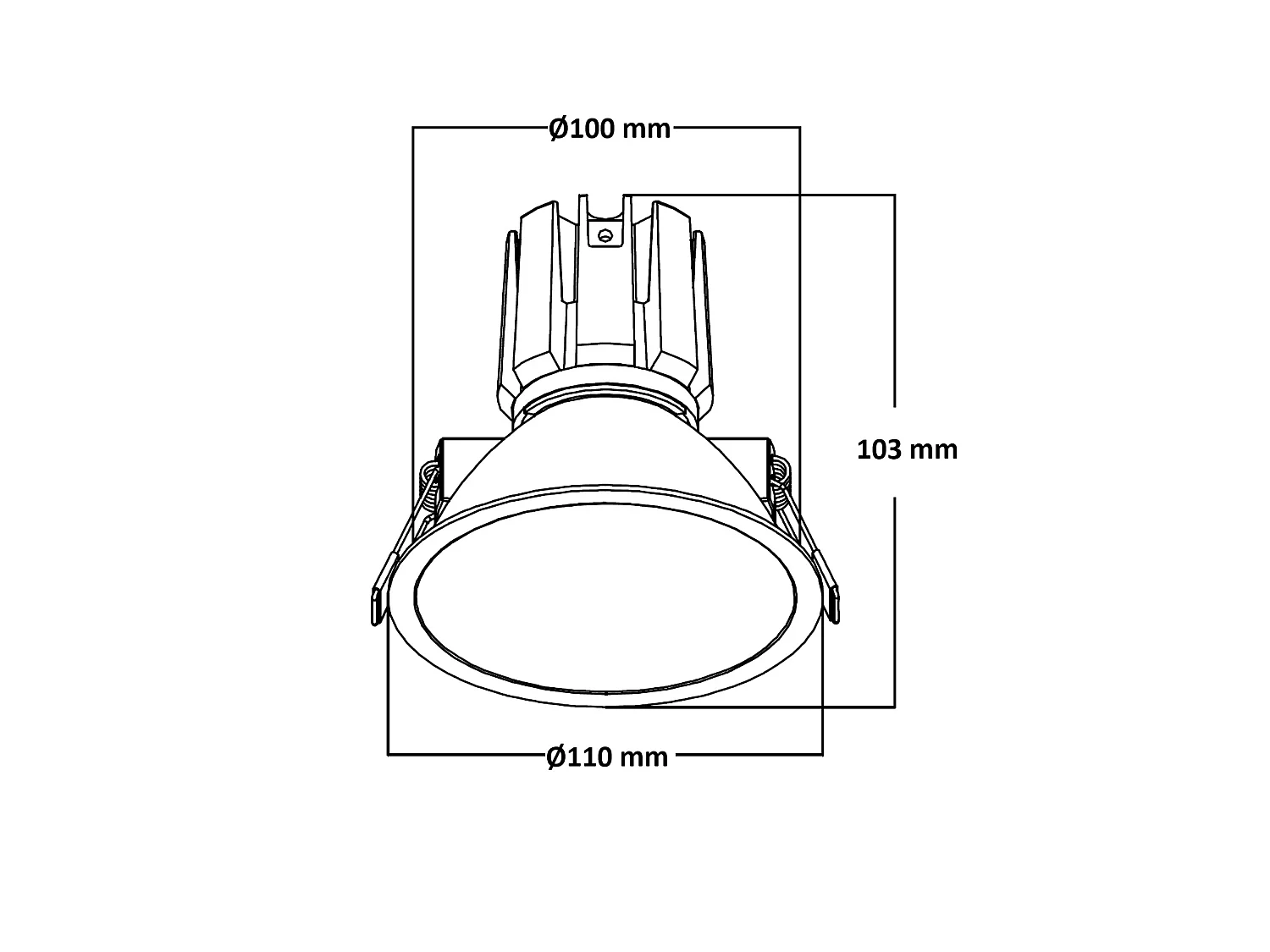 Faretto Downlight LED 9-12W Conico Areni Foro Ø 100 mm 2700K Rosso Bianco Caldo 12 W