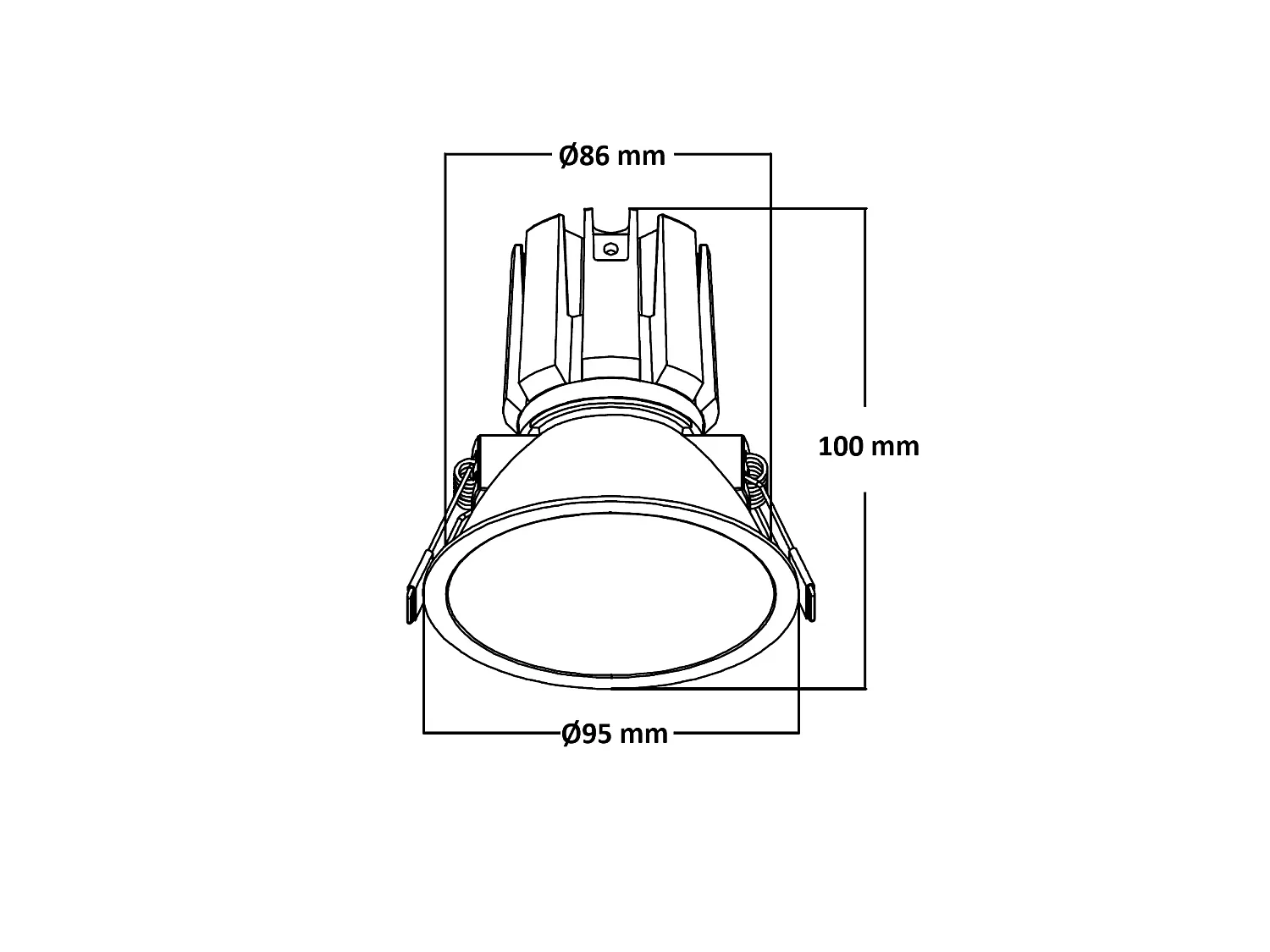 Faretto Downlight LED 9-12W Conico Areni Foro Ø 85 mm 3500K Grigio Bianco Caldo 12 W