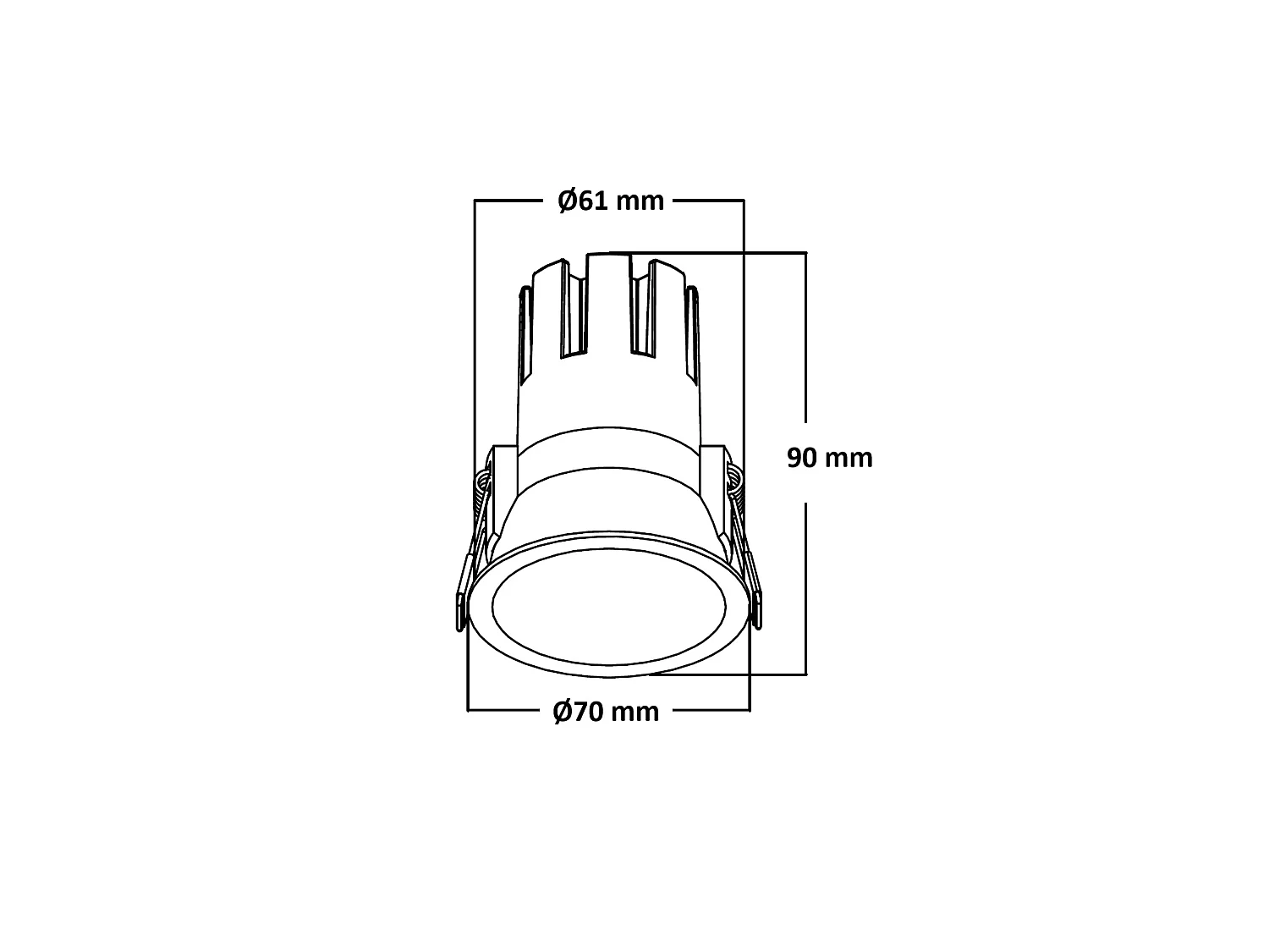 Downlight LED 5W / 7W Conique Areni Coupe Ø 65 mm 4000K Gris Blanc neutre 7 W
