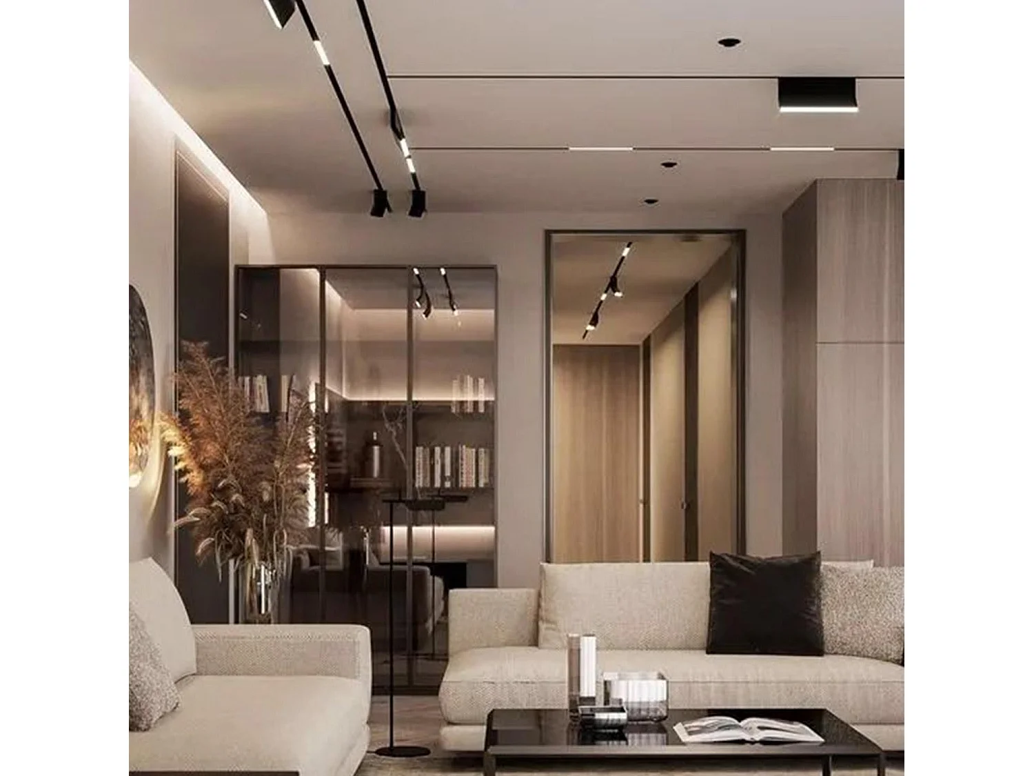 Spot Linéaire LED sur Rail Magnétique 20mm 30W 48V  2700K - 3000K - 4000K Sélectionnable (chaud-neutre)