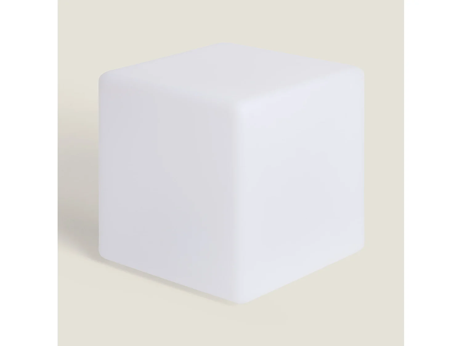 Cubo LED RGBW 30cm Recargable Solar + USB Blanco