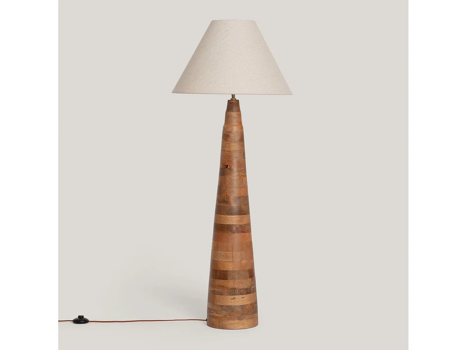 Lámpara de Pie Madera Zeil Rajesh ILUZZIA Beige