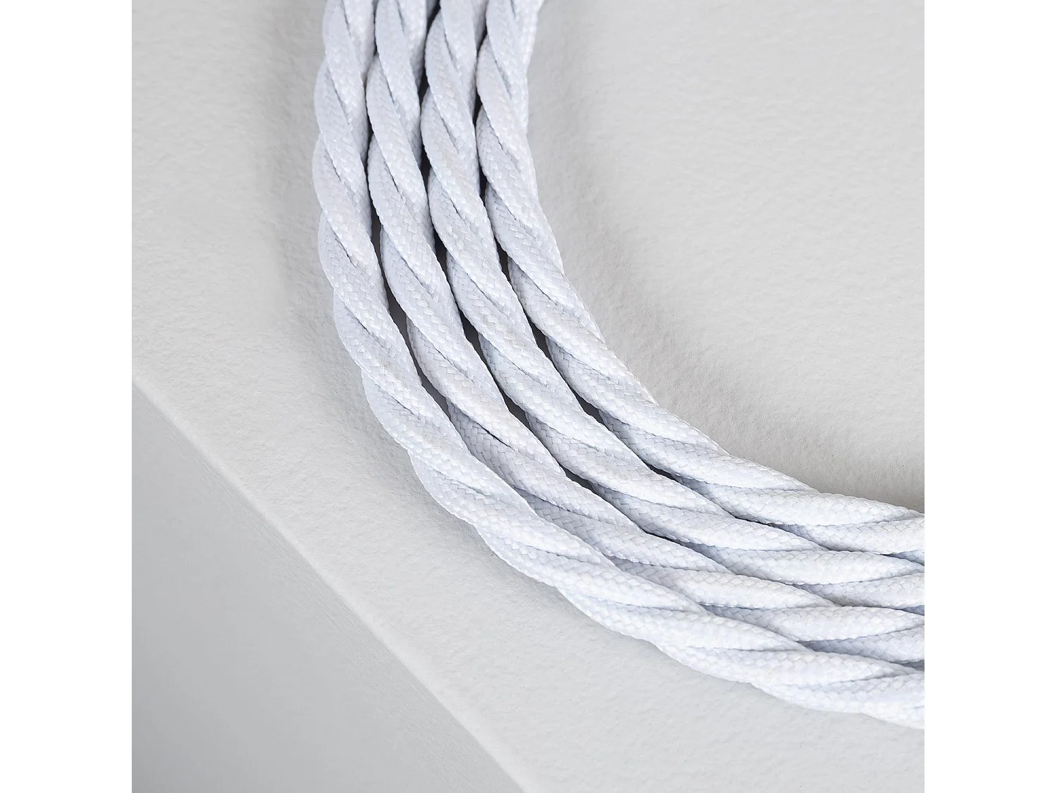 Câble Électrique Textile Tressé Blanc  1 m