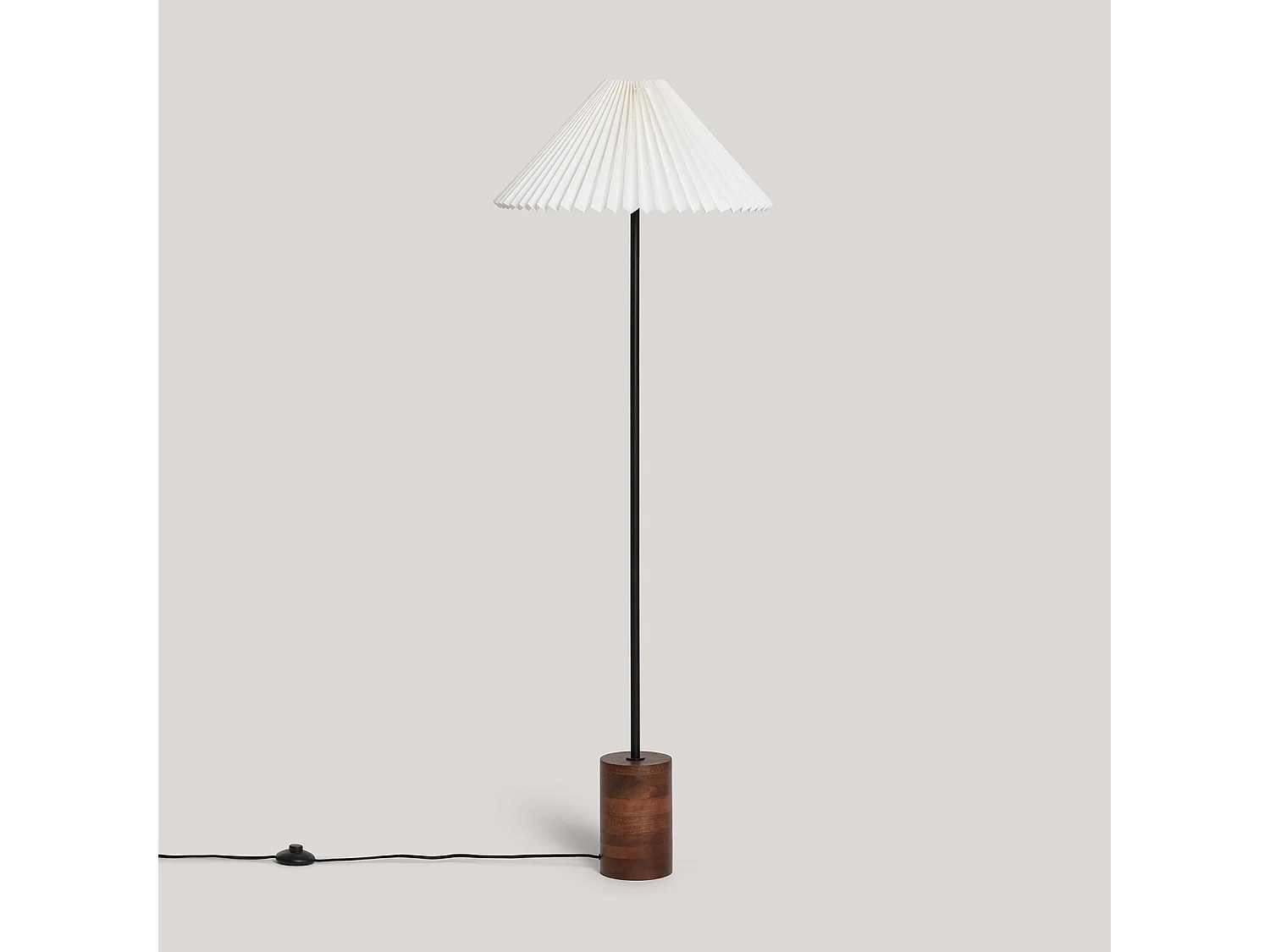 Lámpara de Pie Madera Leonessa ILUZZIA Blanco Roto