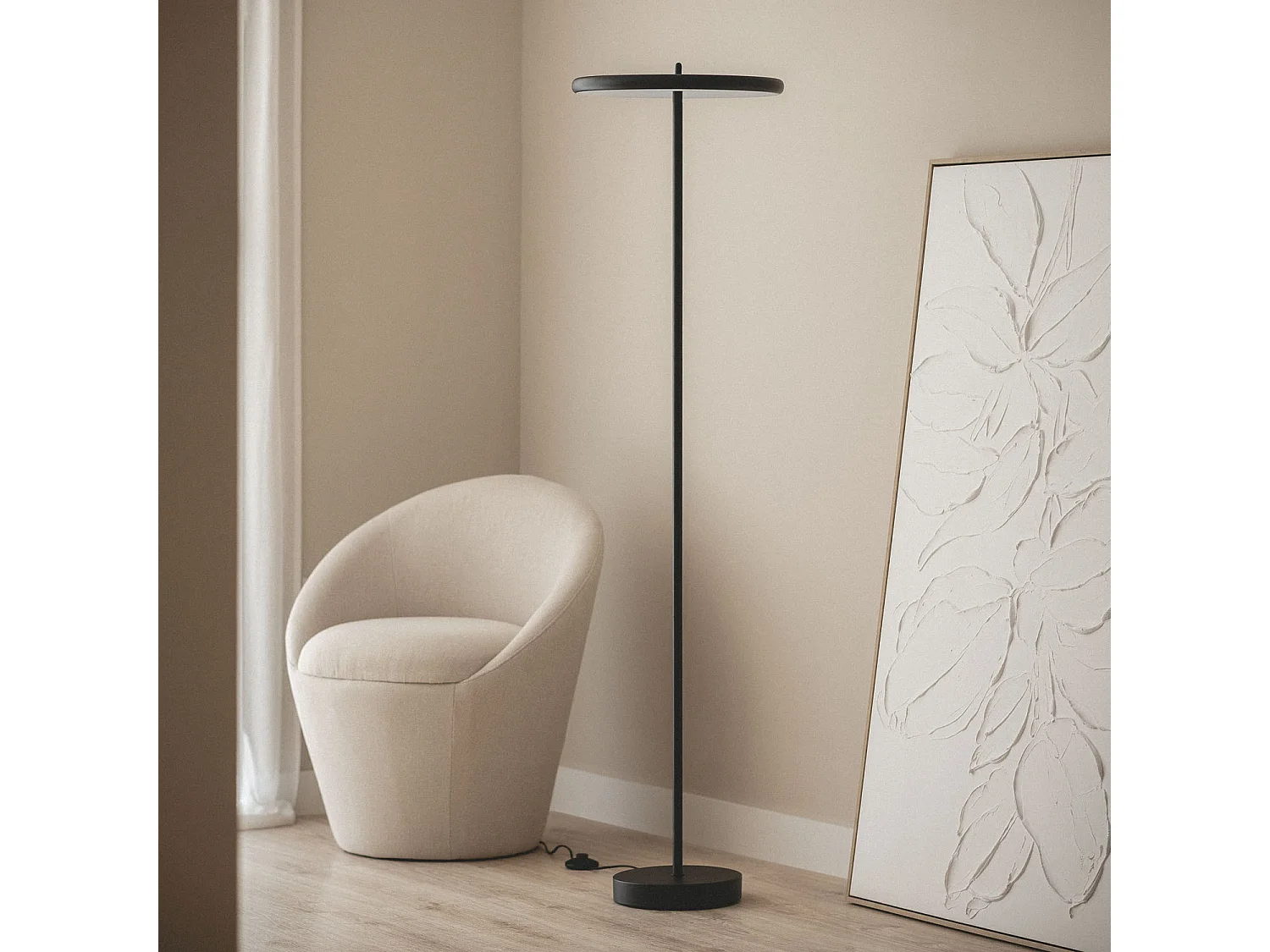 Lampadaire LED 24W Métal CCT Sélectionnable Meisel Noir