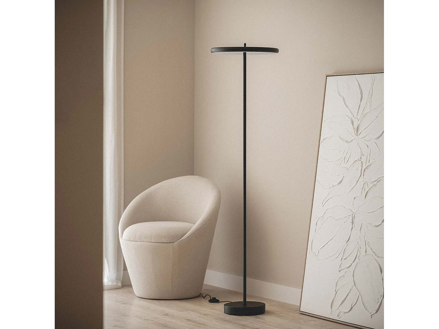 Lampadaire LED 24W Métal CCT Sélectionnable Meisel Noir