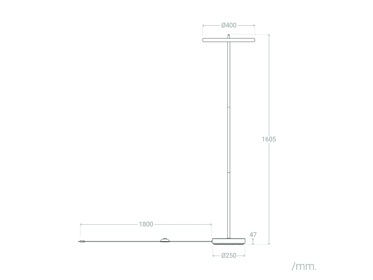 Lampadaire LED 24W Métal CCT Sélectionnable Meisel Noir