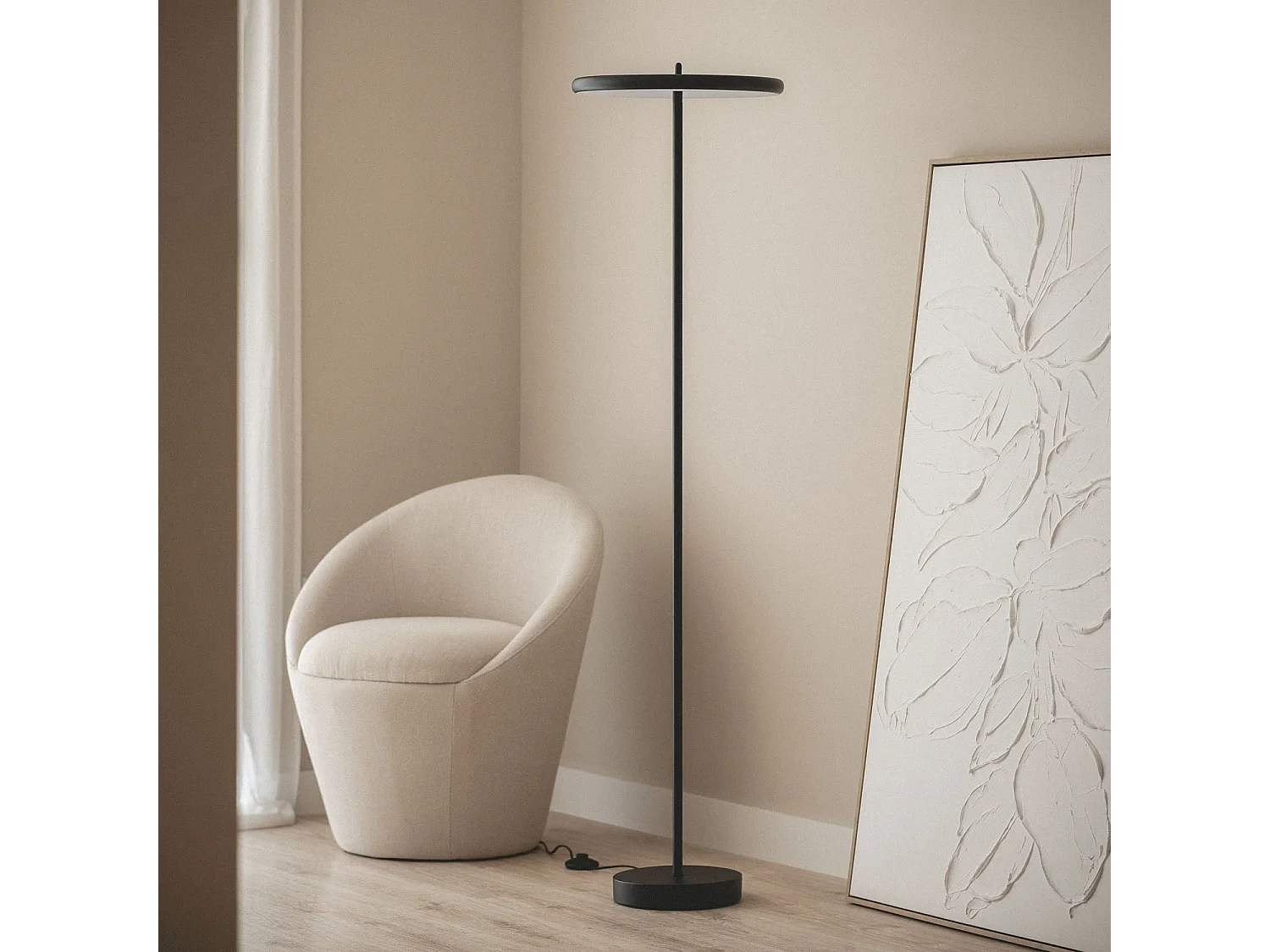 Lampadaire LED 24W Métal CCT Sélectionnable Meisel Noir