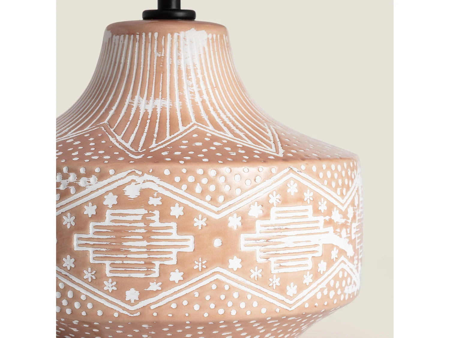 Lámpara de Mesa en Tela y Cerámica Agra Multicolor