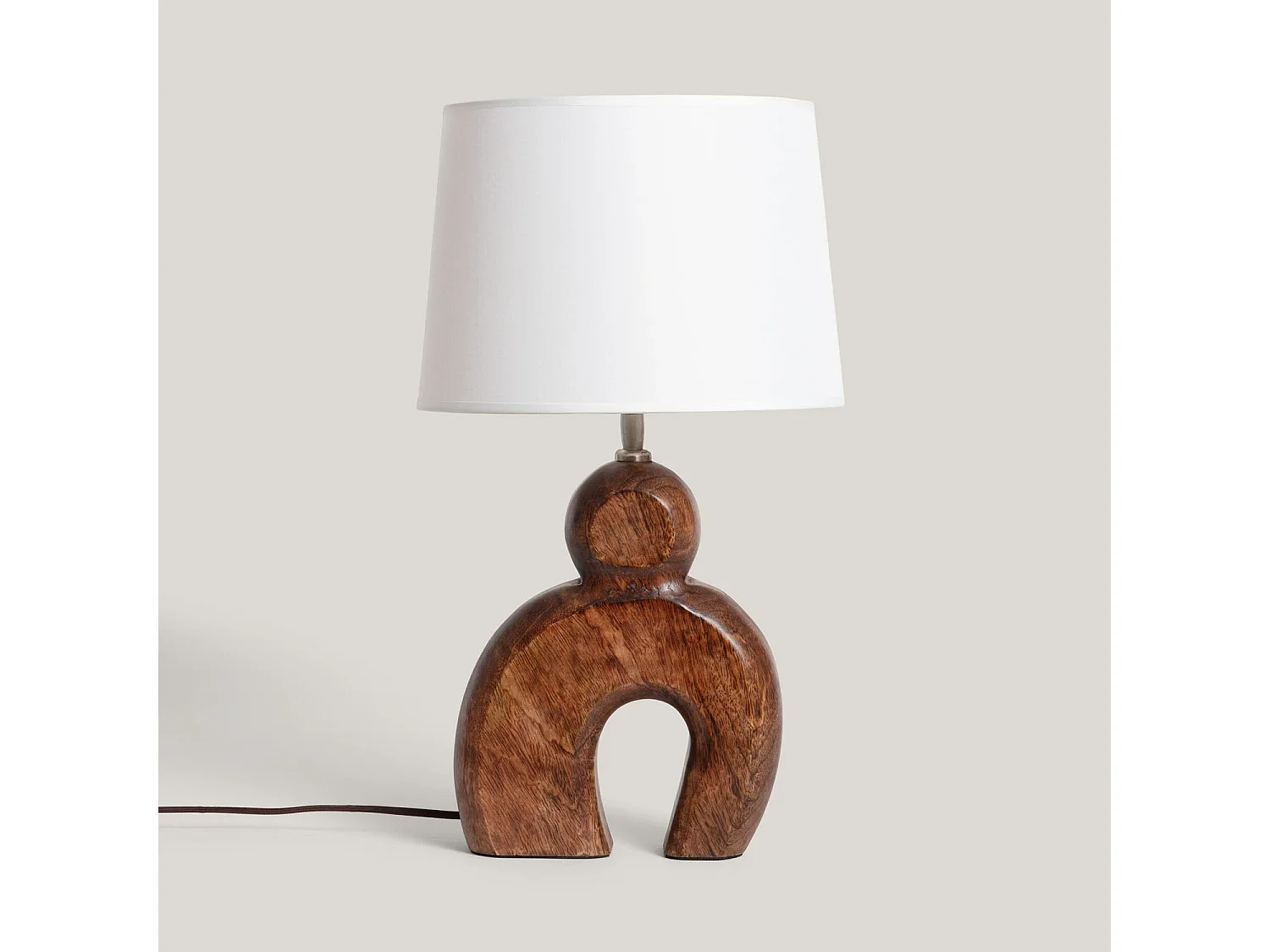 Lámpara de Mesa Madera Hunar II ILUZZIA Blanco Natural