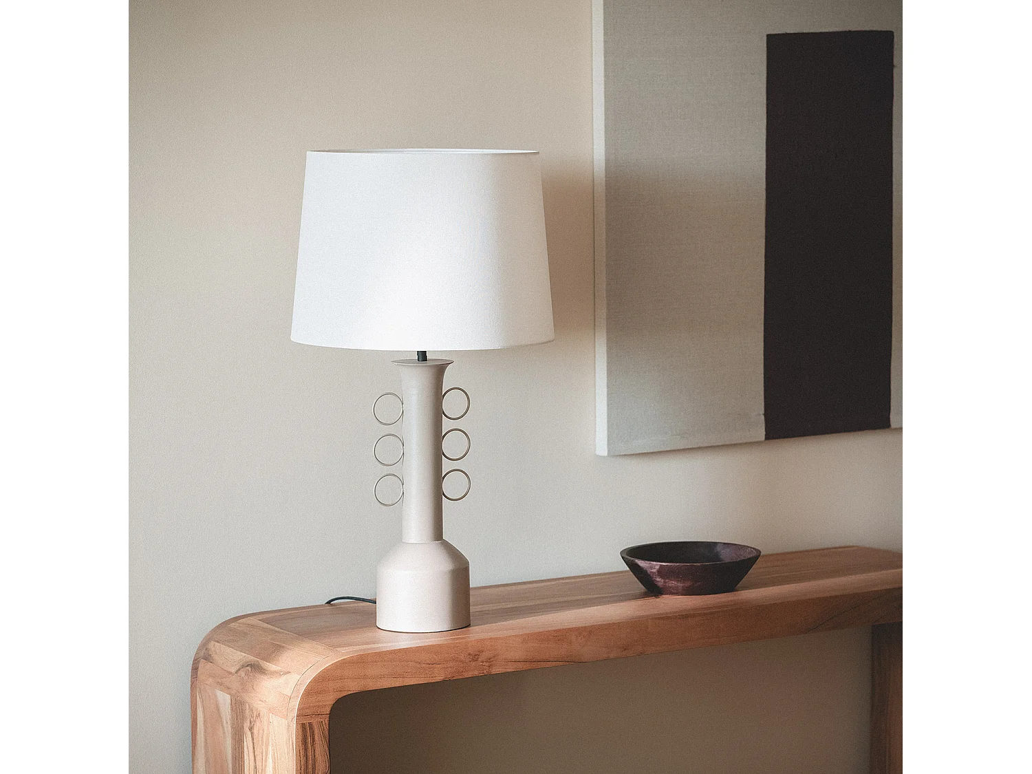 Lampe à Poser Métal Veravil ILUZZIA Beige