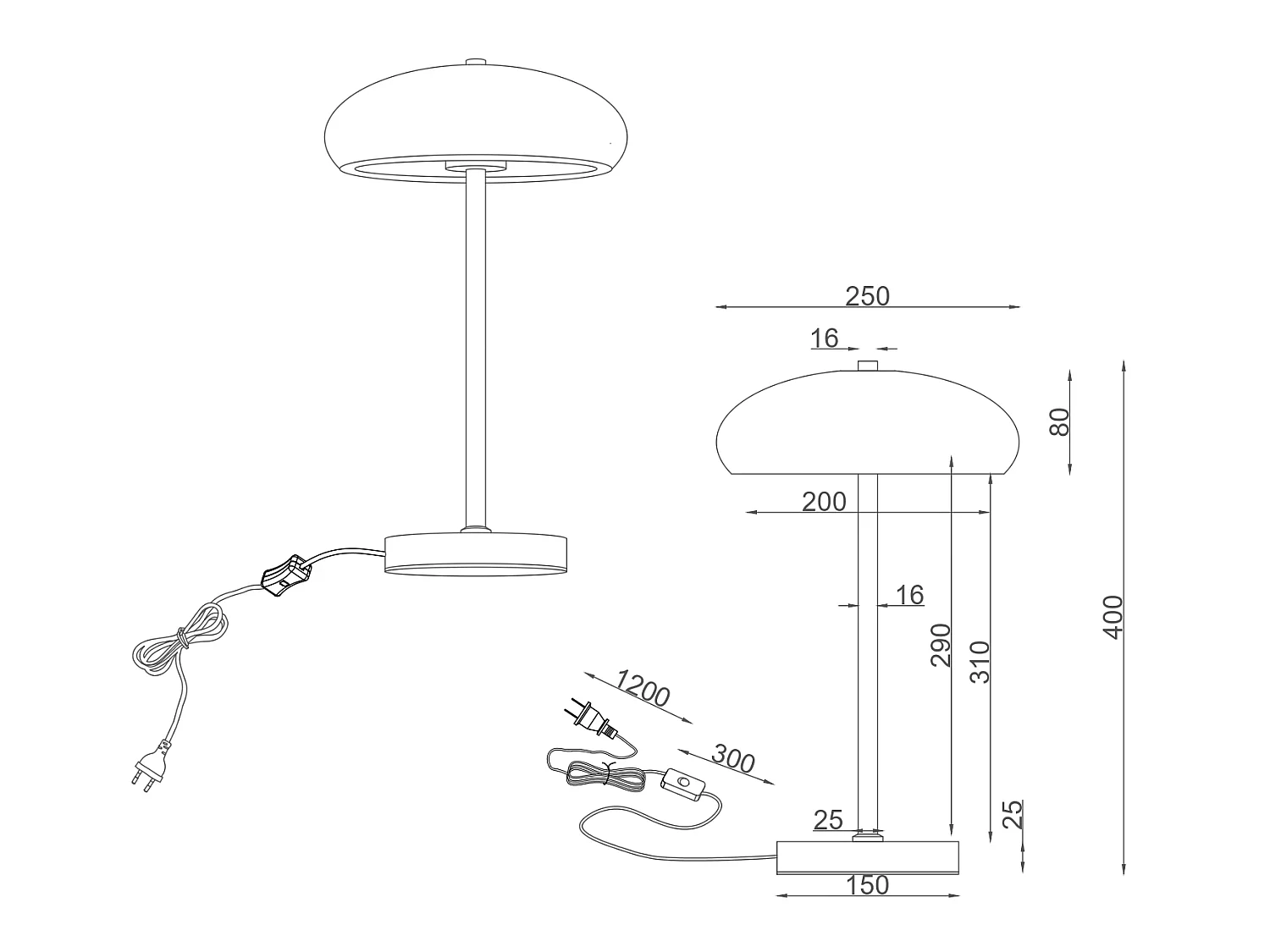 Lámpara de Mesa Metal Aleisk Níquel