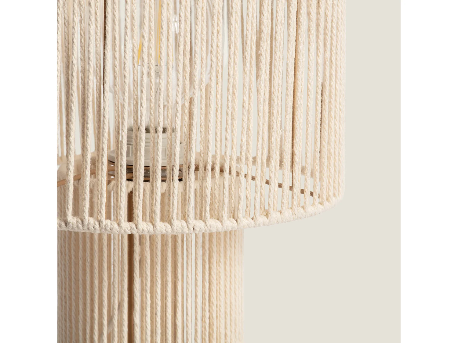 Lámpara de Mesa de Cuerda de Algodón Alma M Beige
