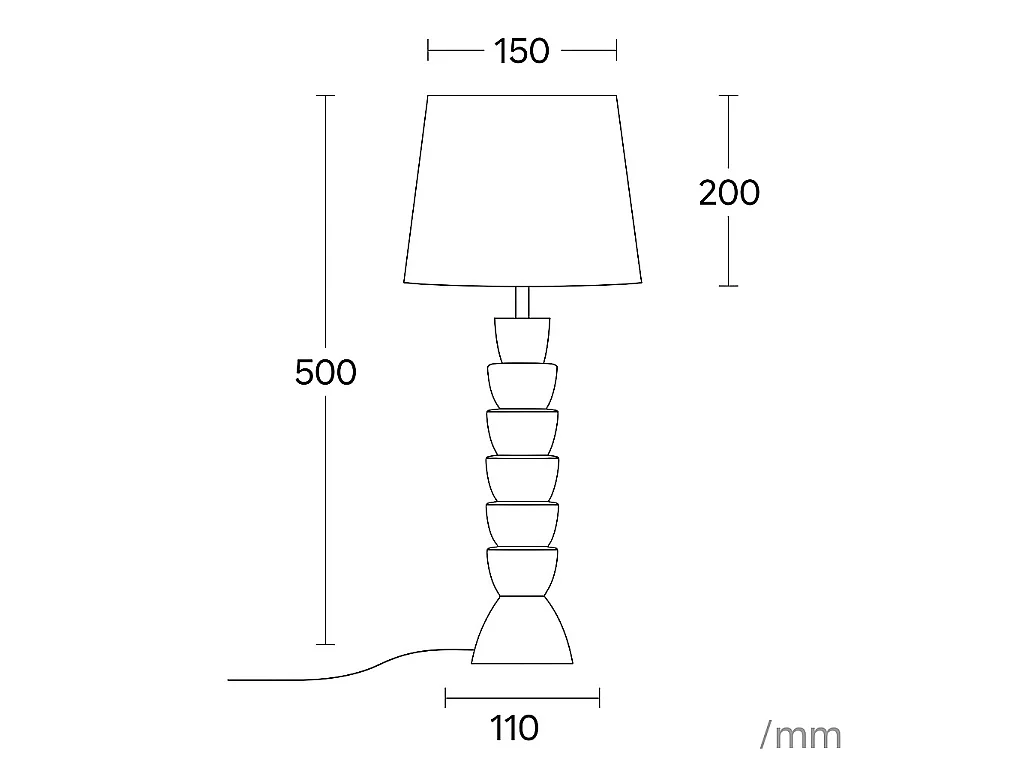 Lampe à Poser Résine Darian Moutarde