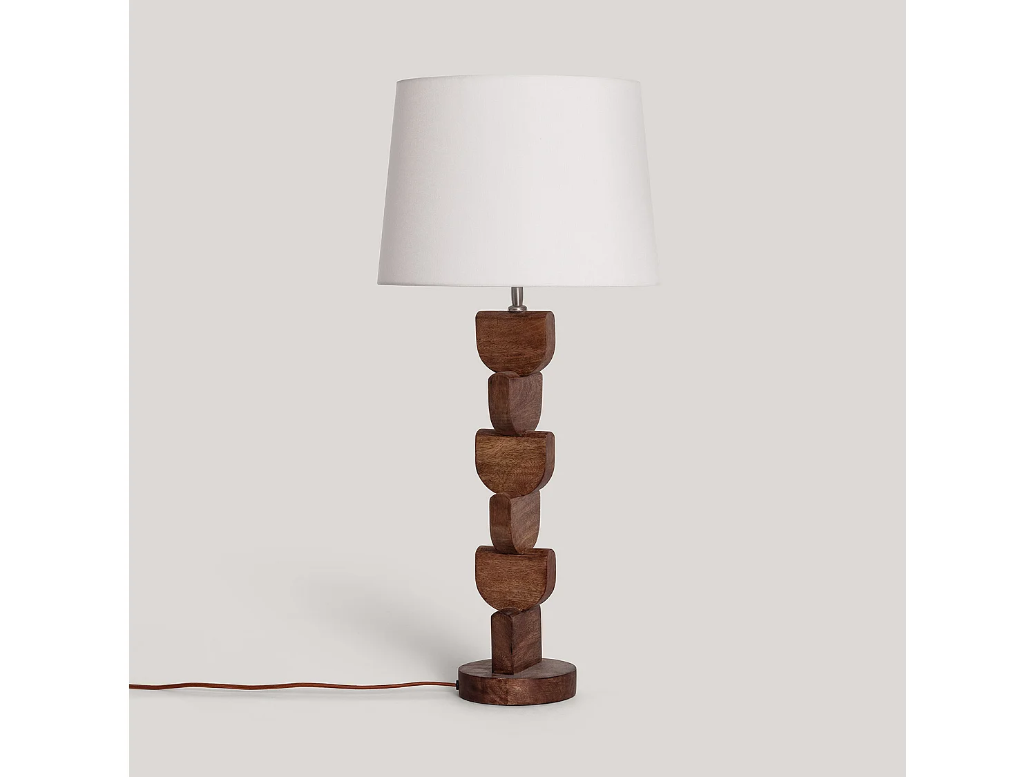 Lámpara de Mesa Madera Dagmar ILUZZIA Blanco