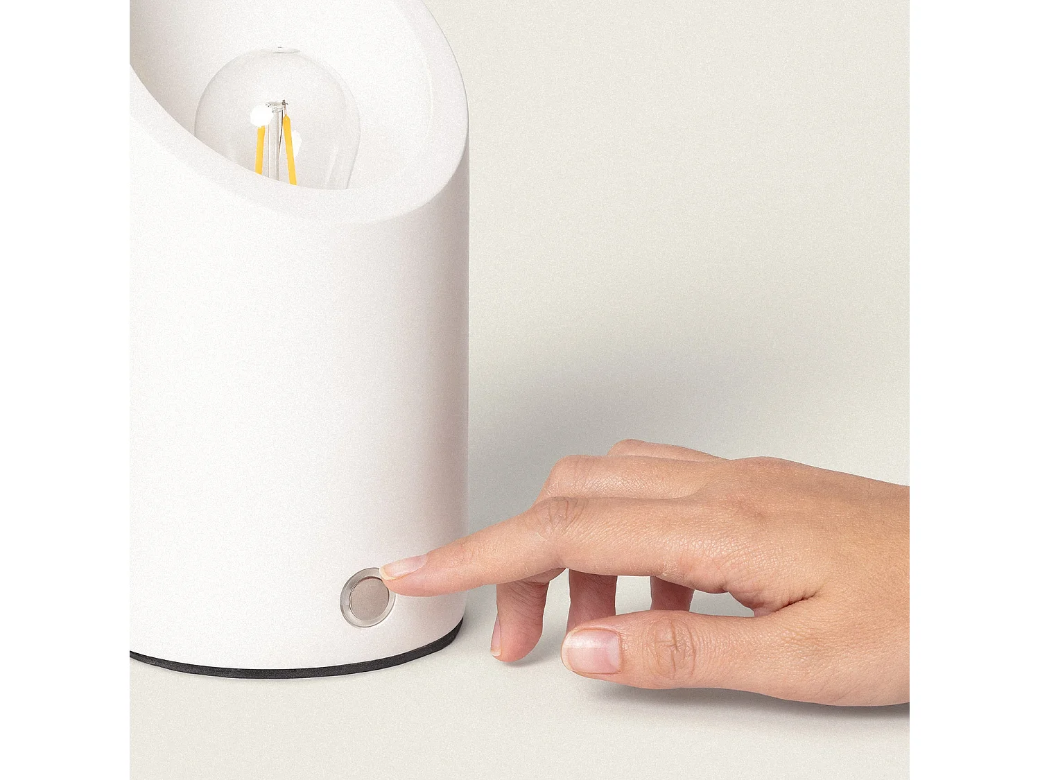 Lámpara de Mesa Yeso Rise Uplighter con Batería USB Recargable Blanco