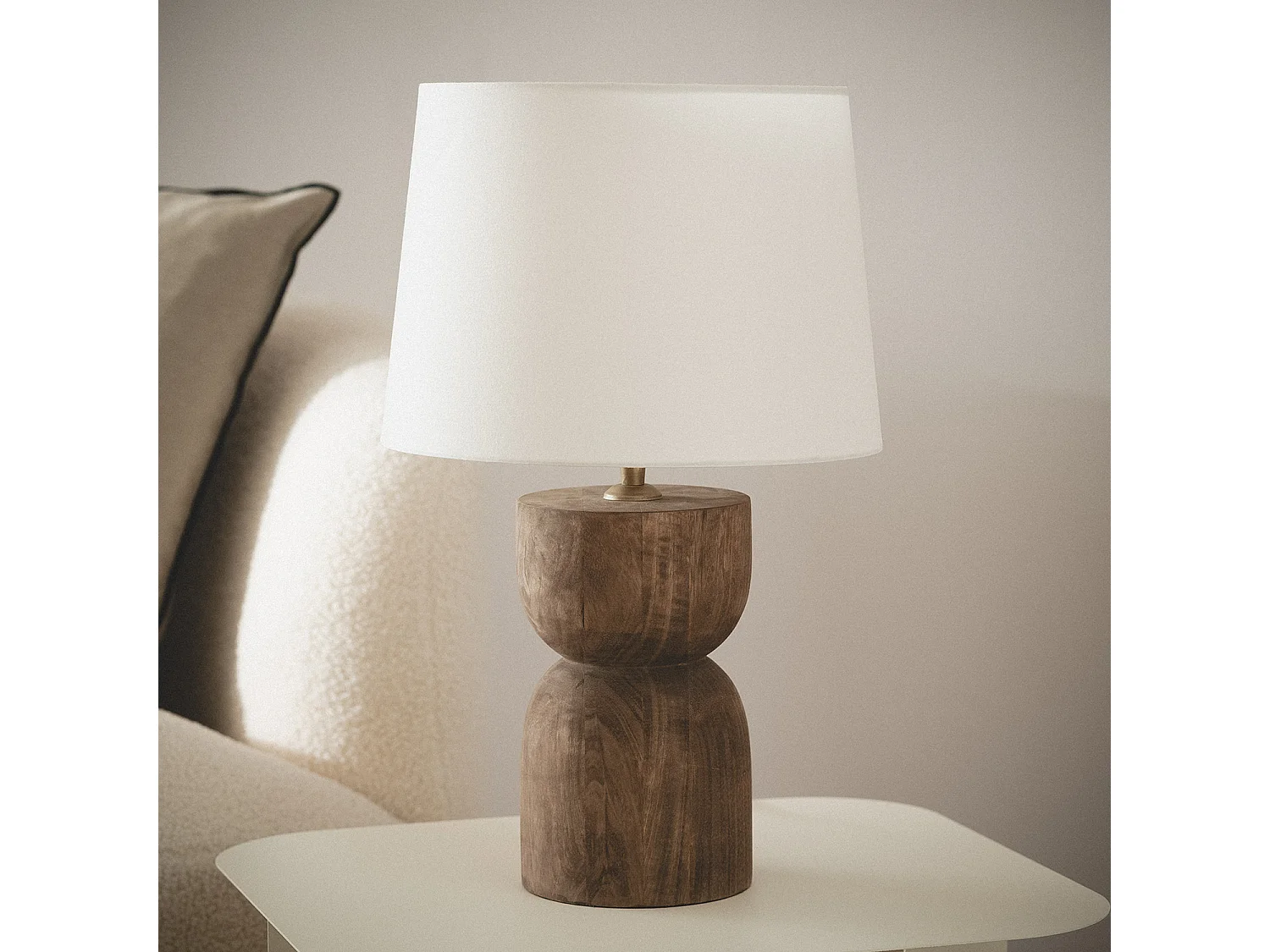 Lámpara de Mesa Madera Dallas Blanco