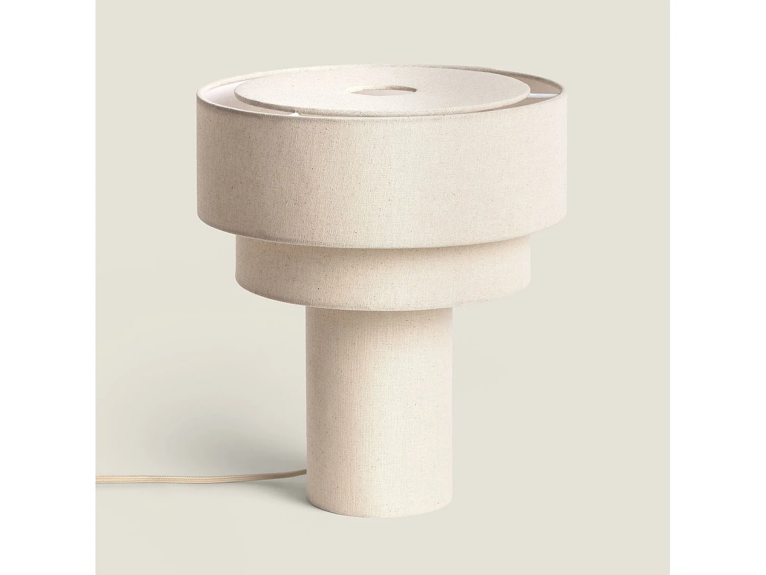 Lámpara de Mesa de Lino Liva Beige ↑35 cm