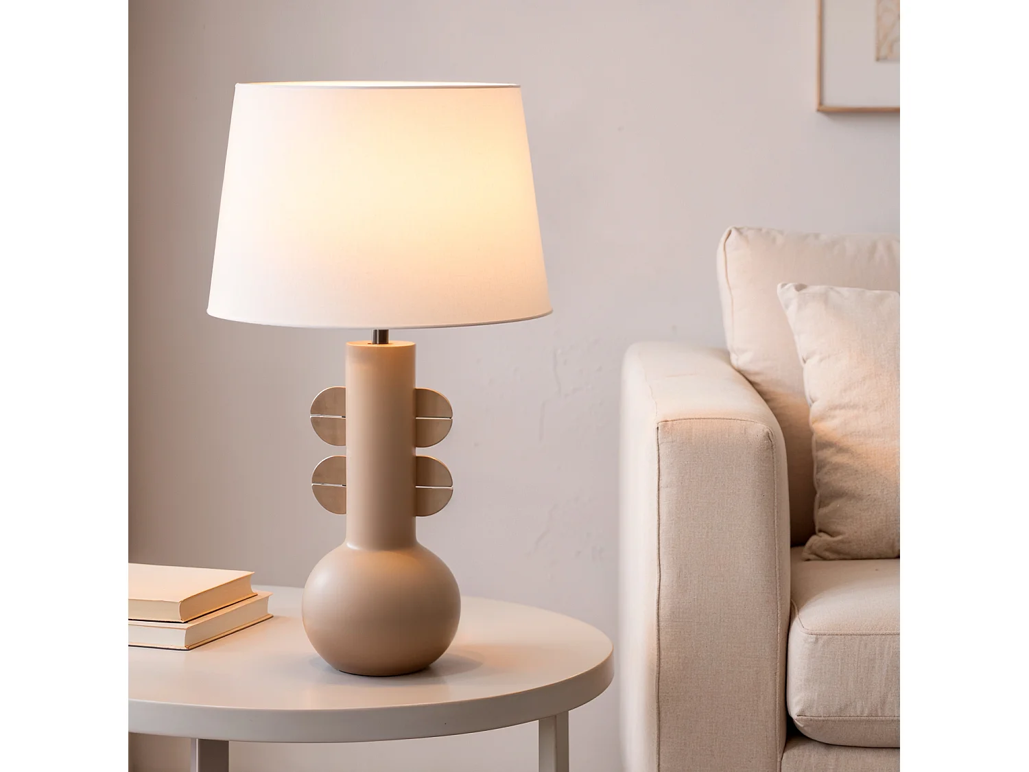 Lampe à Poser Métal Kondur ILUZZIA Beige