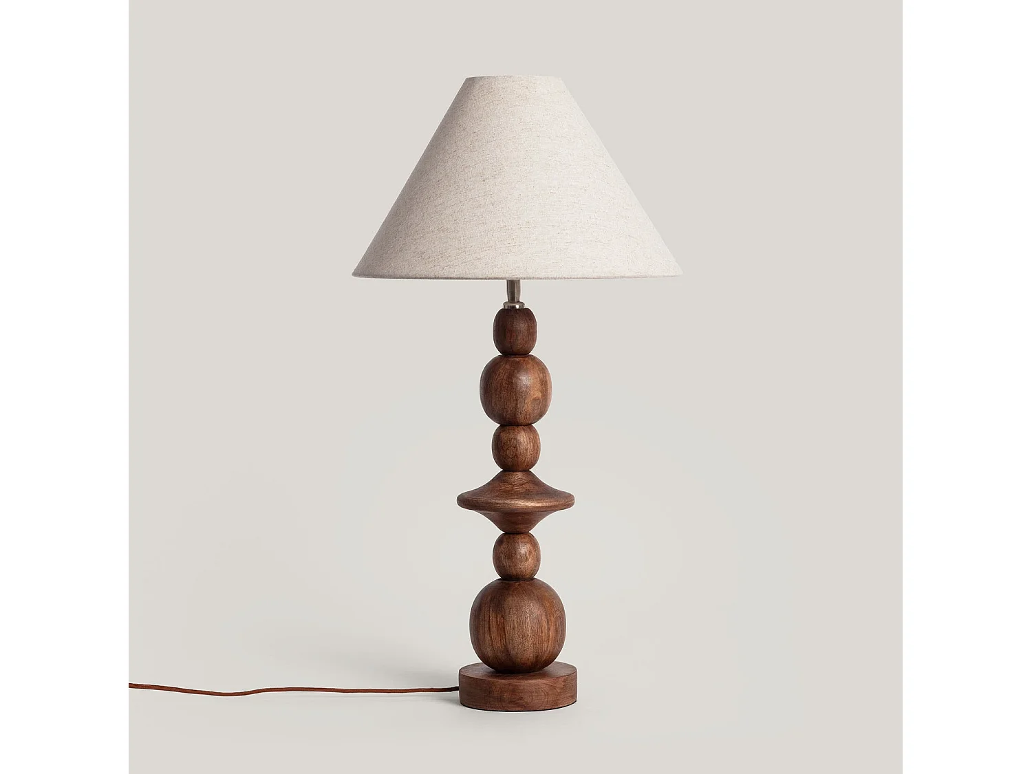 Lámpara de Mesa Madera Tanish ILUZZIA Beige