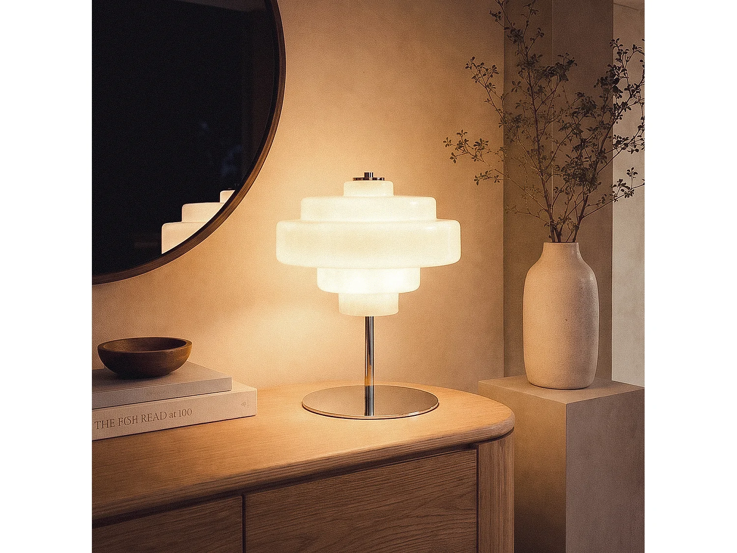 Lampada da Tavolo in Metallo e Vetro Nova Marrone ↑40 cm