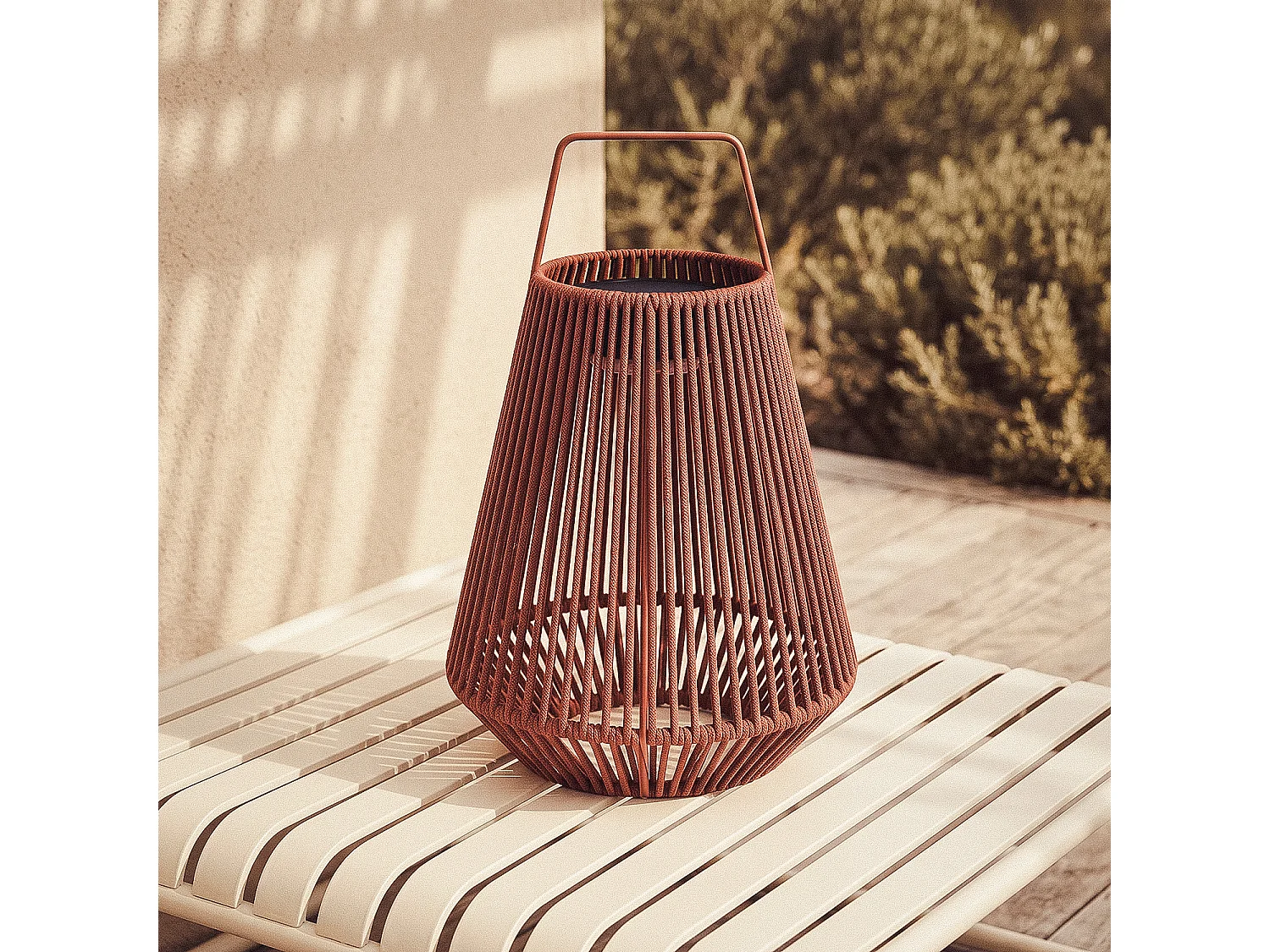 Lámpara de Mesa Solar Tali de Cuerda para Exterior S Rojo
