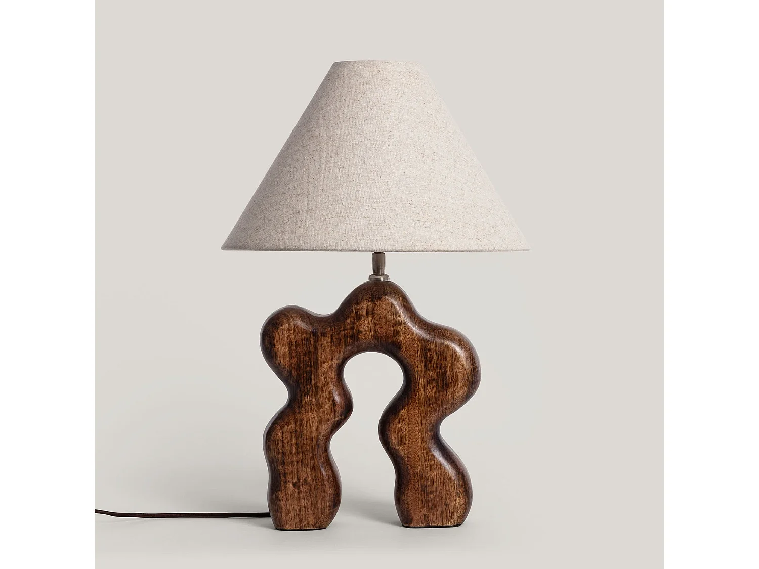 Lámpara de Mesa Madera Hunar I ILUZZIA Beige
