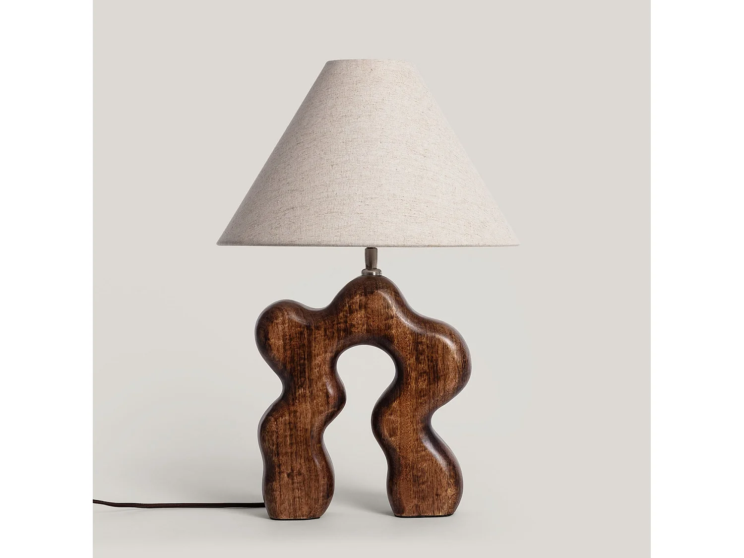 Lámpara de Mesa Madera Hunar I ILUZZIA Beige