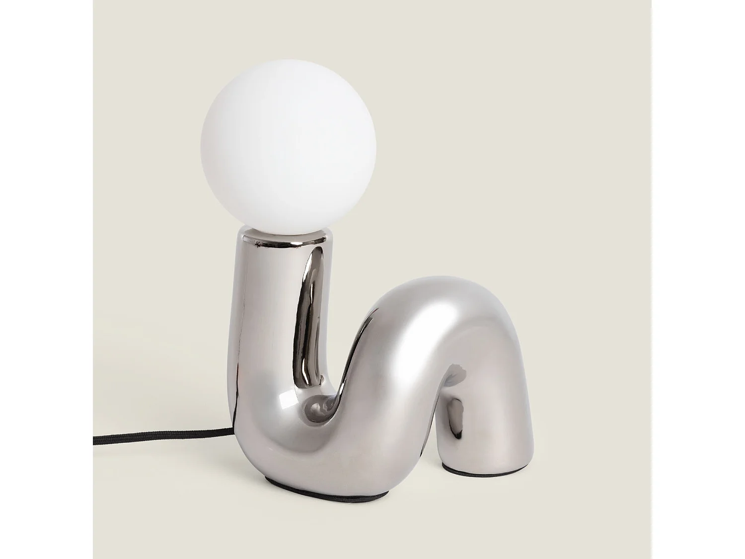 Lámpara de Mesa Cerámica Arlo S Plateado