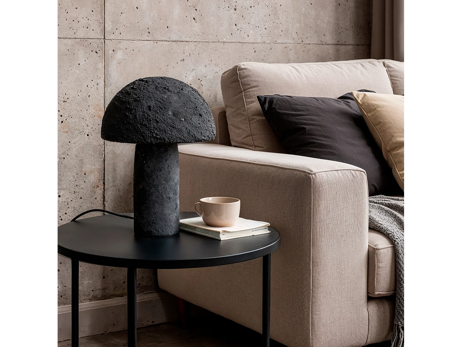 Lampe à Poser Ciment Foncé Besnica  Marron foncé