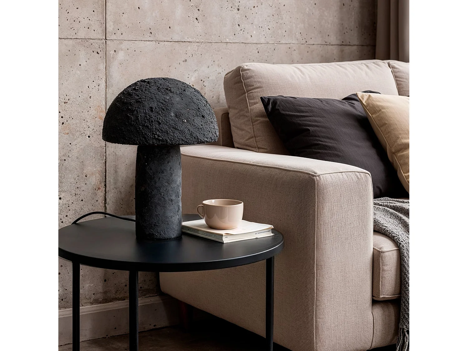 Lampe à Poser Ciment Foncé Besnica  Marron foncé