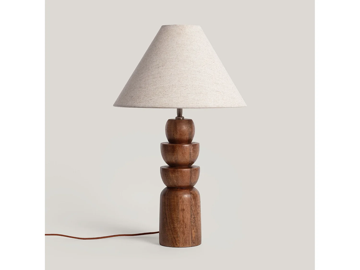 Lámpara de Mesa Madera Adah ILUZZIA Beige