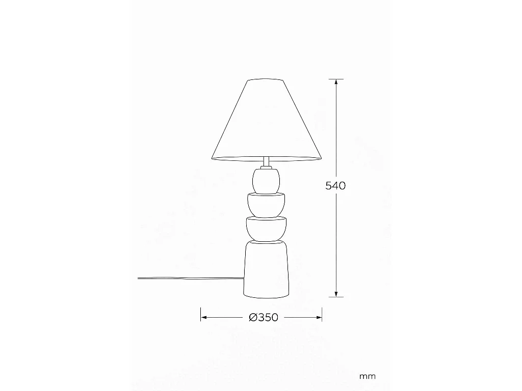 Lámpara de Mesa Madera Adah ILUZZIA Beige