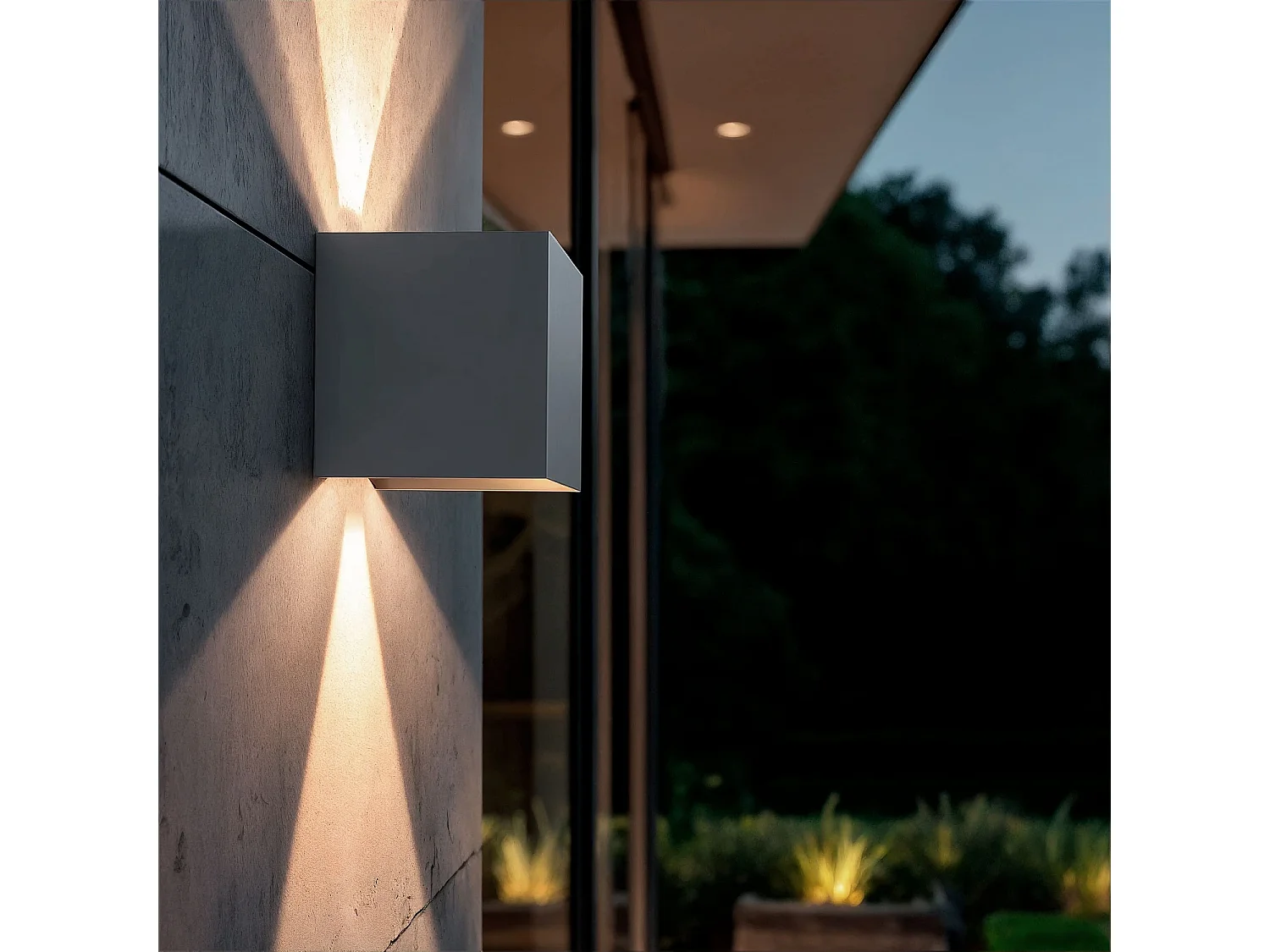 Applique da Parete per Esterni LED 6W Alluminio Doppia Luce Eros 2700K Antracite Bianco Caldo