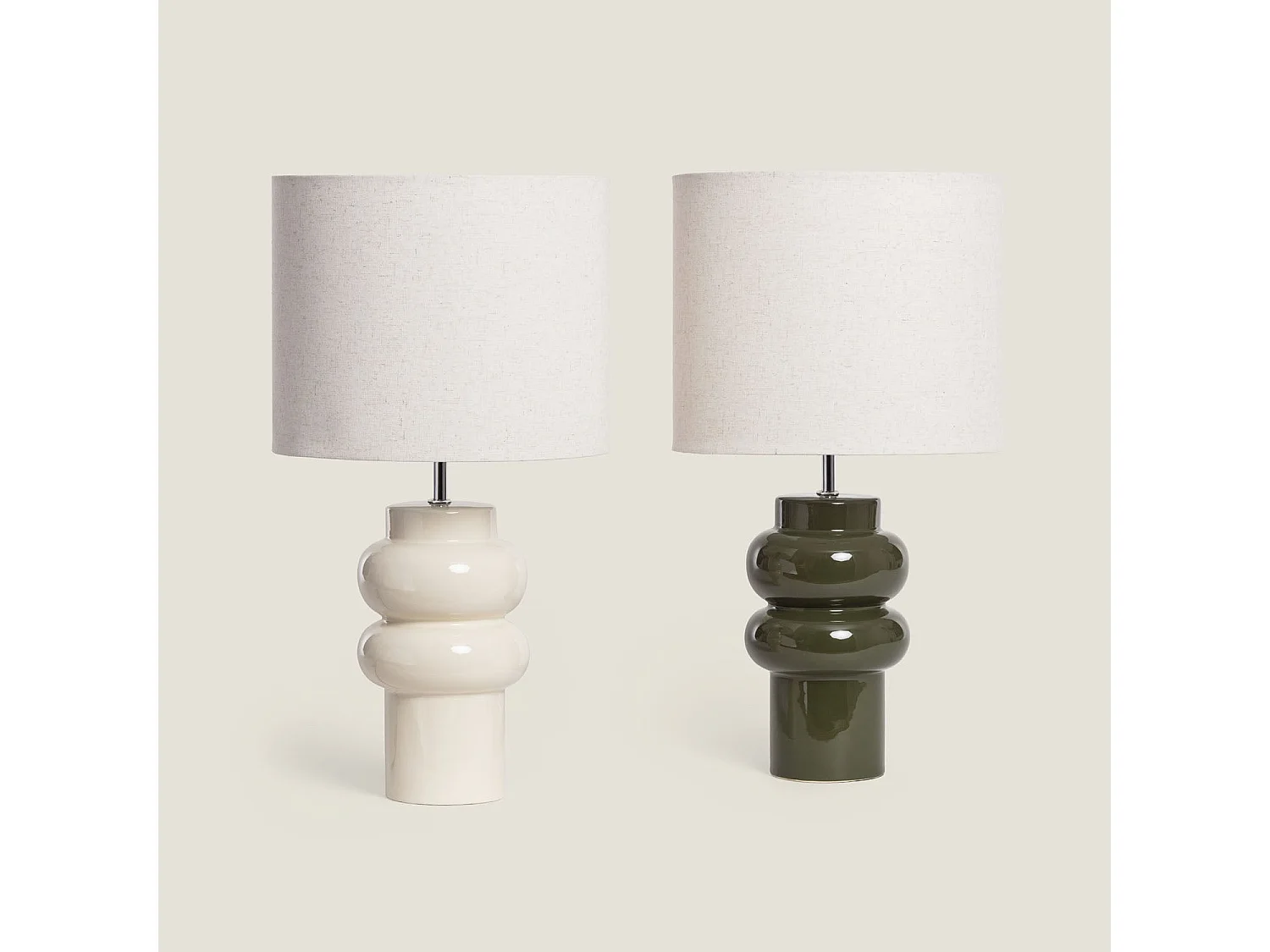 Lámpara de Mesa Cerámica Iker Blanco 510 mm