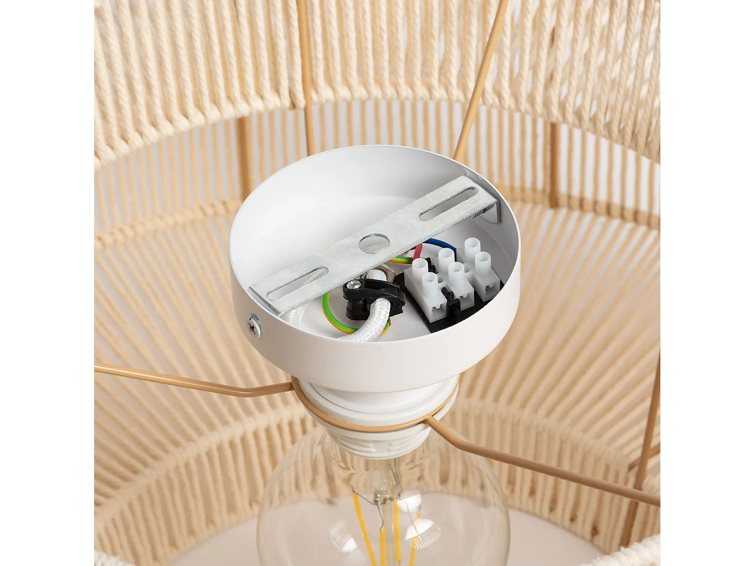 Plafonnier Corde en Coton Alma M Beige
