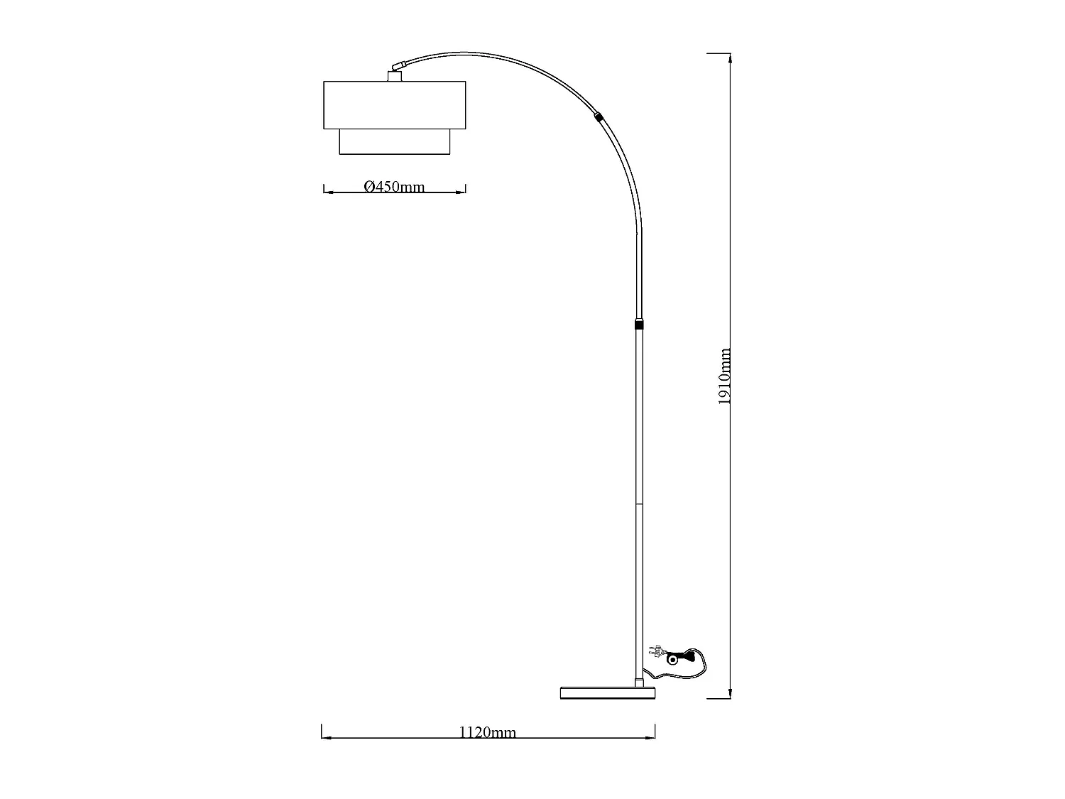 Lampadaire en Fer Liva Beige ↑ 191 cm