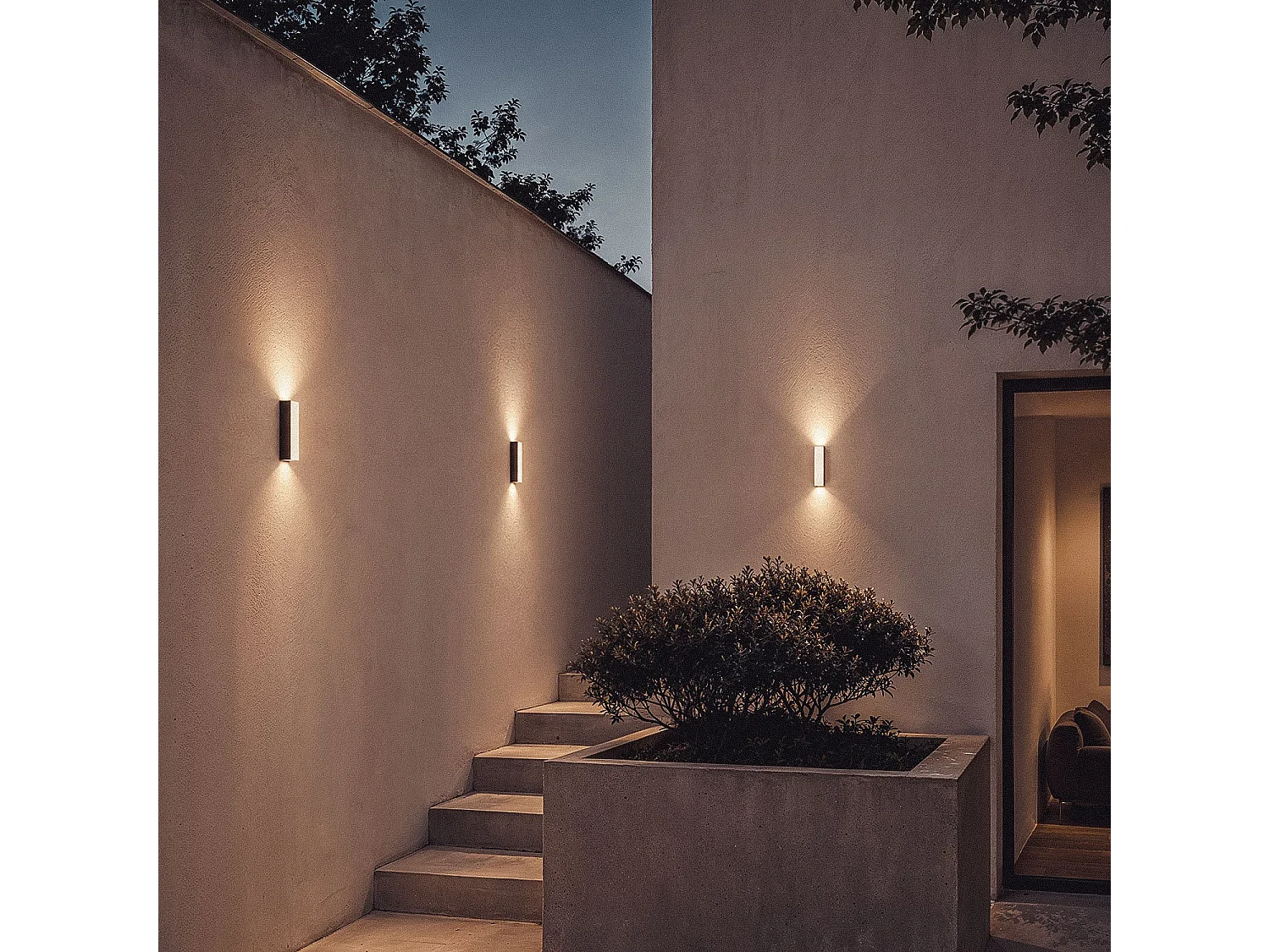 Aplique de Pared Exterior LED Aluminio Doble Cara Hisar M Blanco