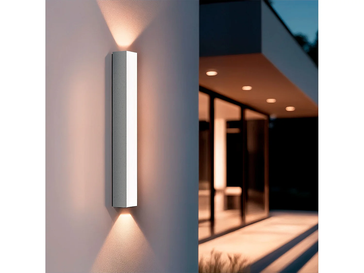Aplique de Pared Exterior LED Aluminio Doble Cara Hisar M Blanco