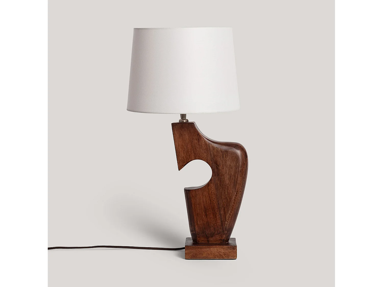 Lámpara de Mesa Madera Hunar IV ILUZZIA Blanco