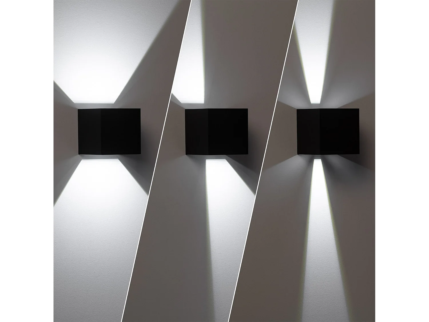Aplique de Pared Exterior LED 6W Aluminio Iluminación Doble Cara Eros 4000K Negro Blanco Neutro