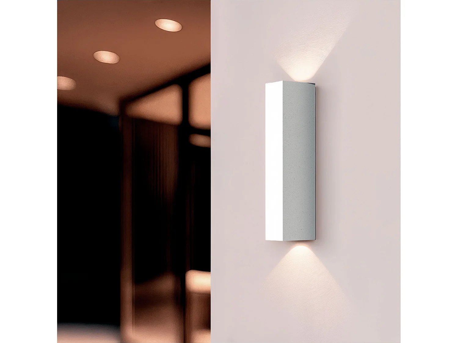 Applique da Parete per Esterno LED Alluminio Doppia Luce Hisar S Bianco
