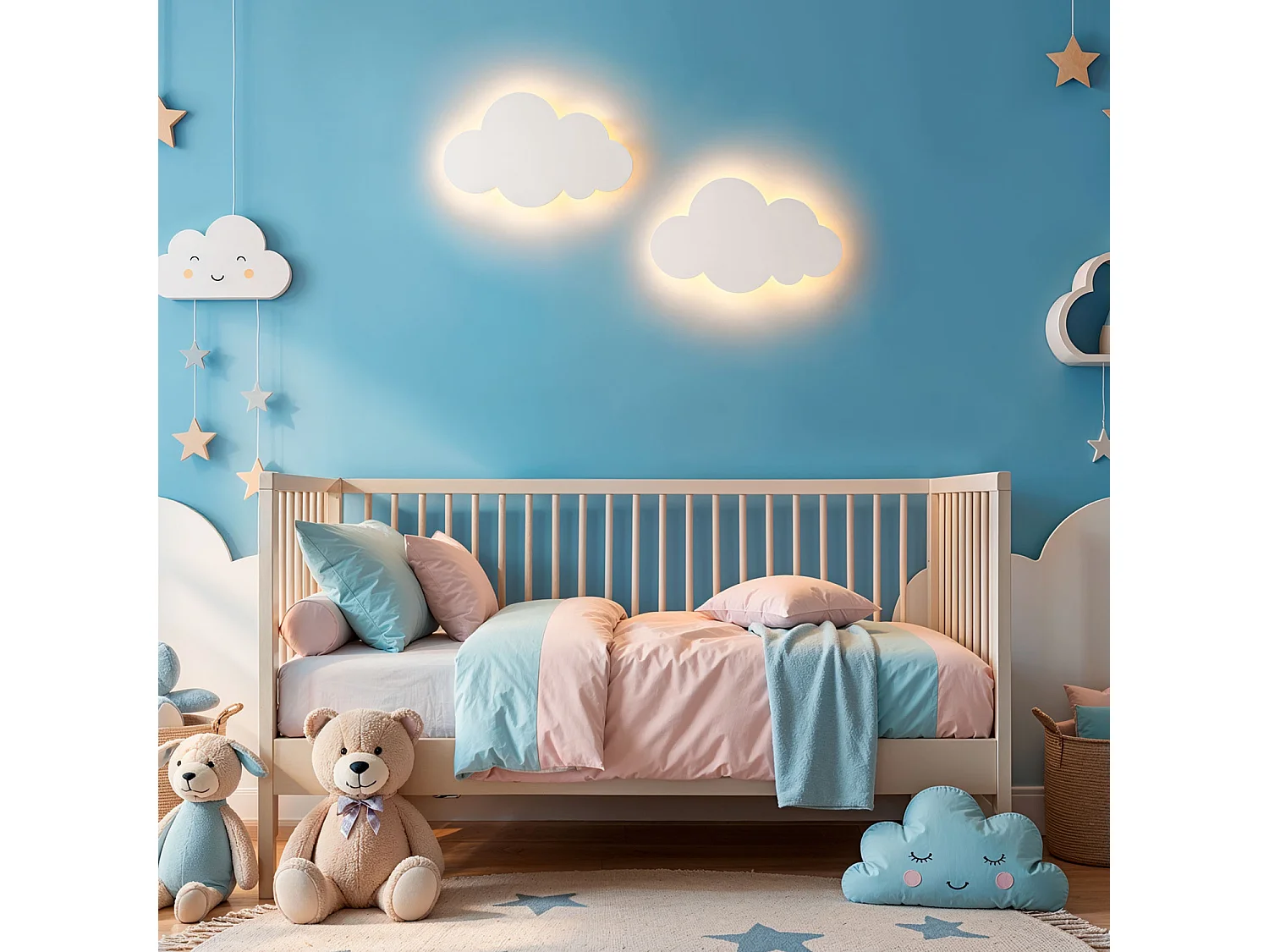 Applique Murale LED 10W Métal pour Enfants Cloudy Blanc