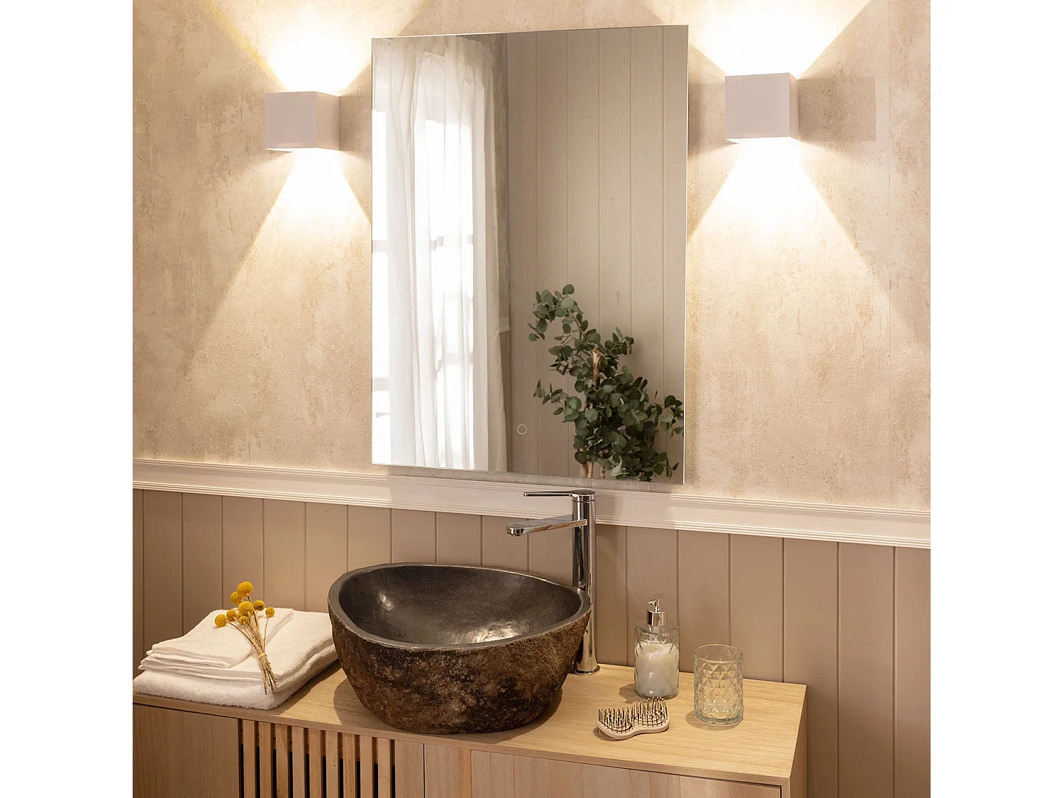 Aplique de Pared Exterior LED 6W Aluminio Iluminación Doble Cara Eros 2700K Blanco Blanco Cálido