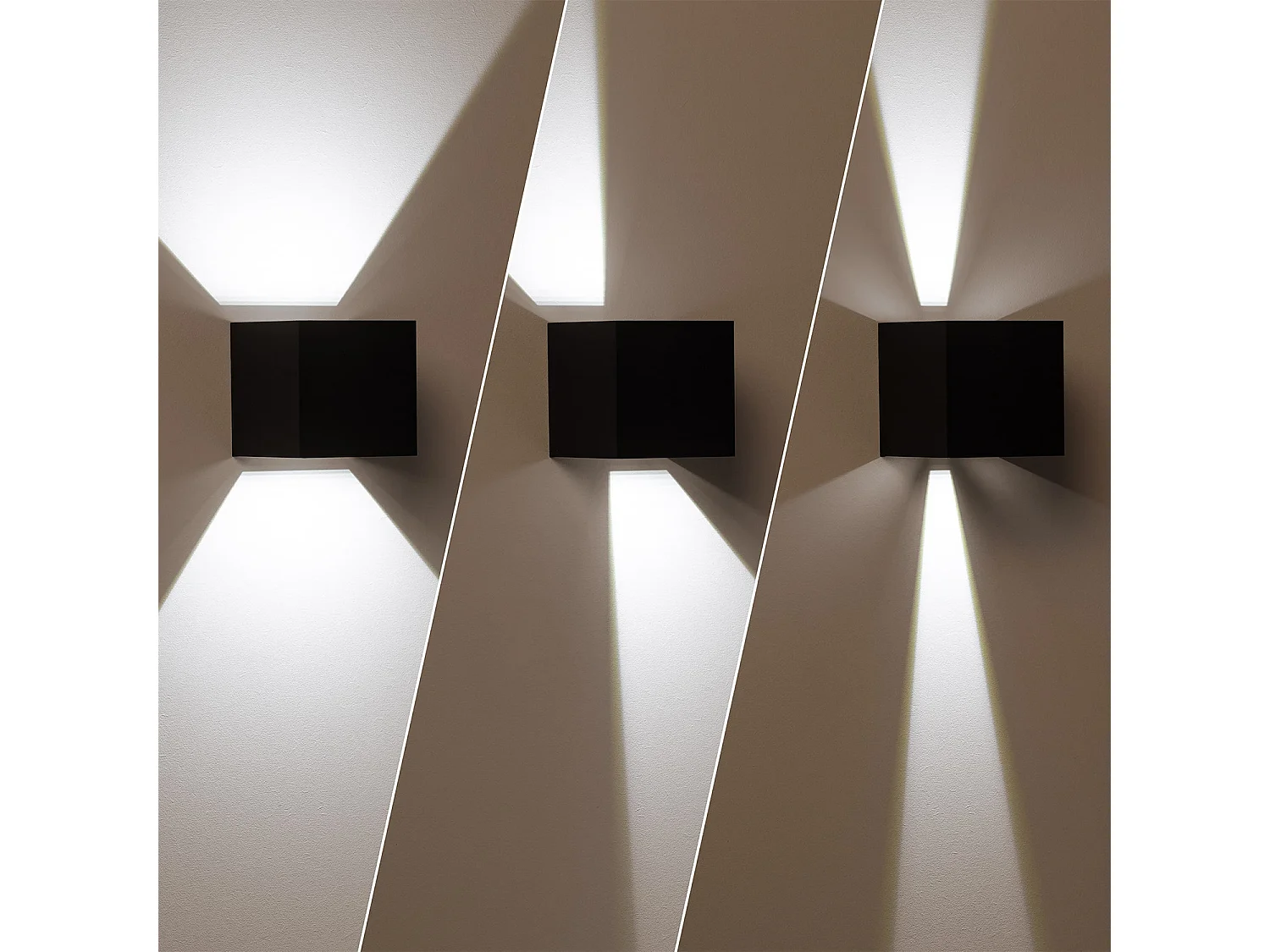 Applique da Parete per Esterni LED 6W Alluminio Doppia Luce Eros 2700K Nero Bianco Caldo