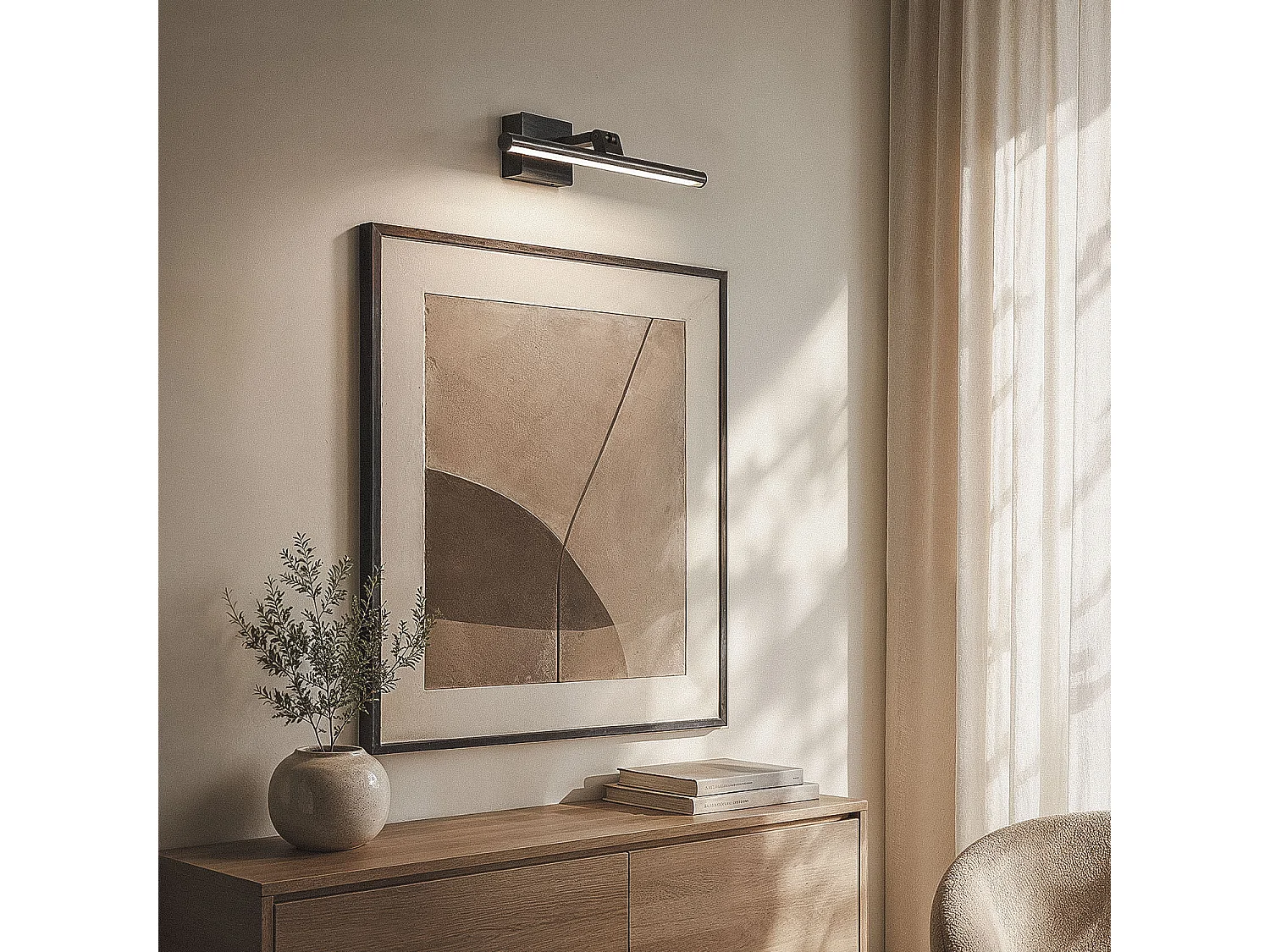 Applique per Quadri LED Slimlight 2700K 400 mm No Bianco Caldo Nero con bronzo spazzolato