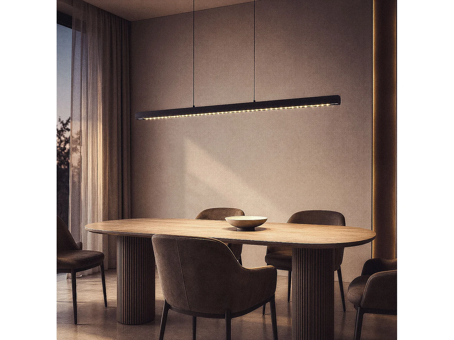 Lámpara Colgante Lineal LED 42W Aluminio Blanco Seleccionable Iluminación Doble Cara Funky Zapp Blanco Seleccionable (Cálido-Neutro) 2700K - 3500K - 4000K