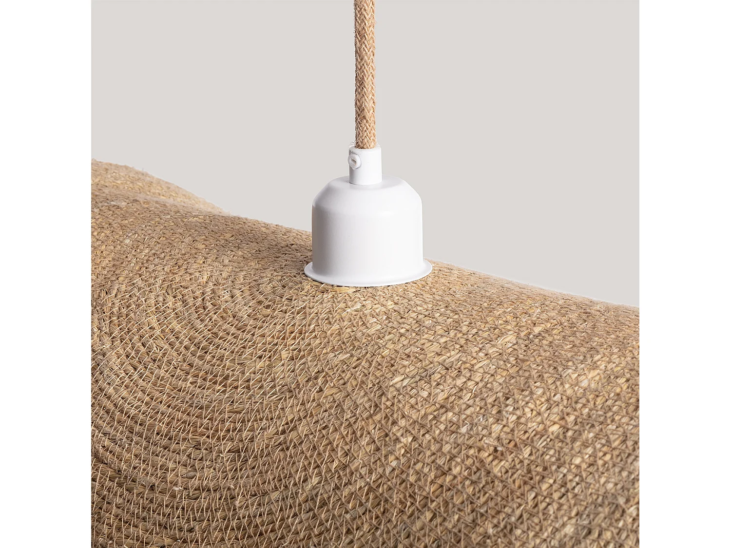 Lampada a Sospensione Fibre naturali Devmani ILUZZIA L Tessuto Naturale